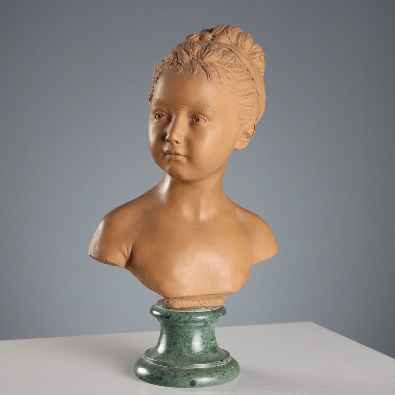 Antique Terracotta Busts By Jean Antoine Houdon Posthumous Copy photo for sale