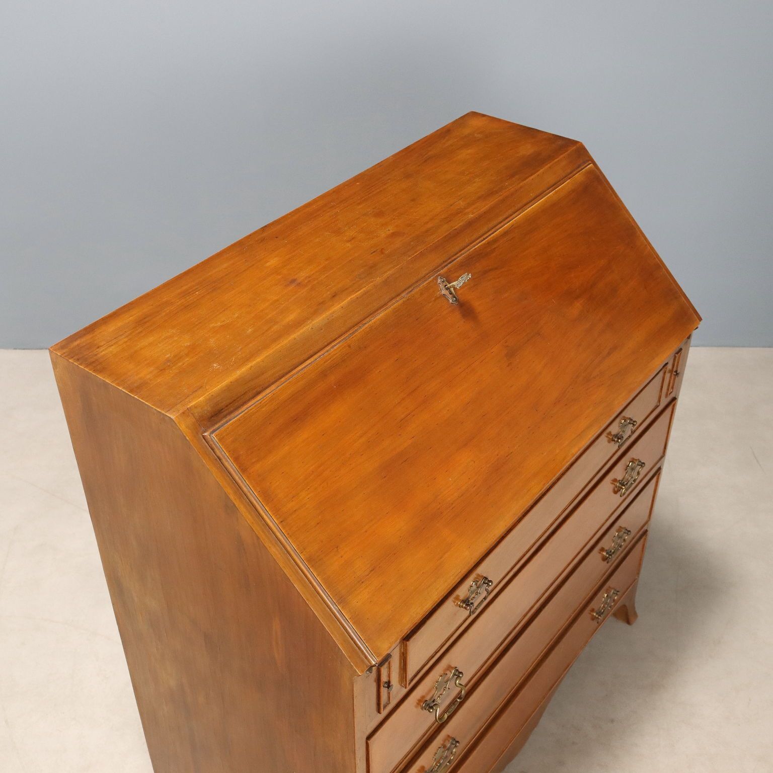 Antique Flap Cabinet Mahogany Veneer Italy XX Century photo vintage