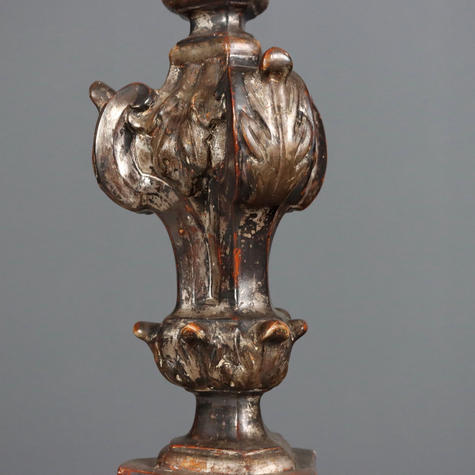 Antique Candelabra Carved Wood Italy XIX Century photo 810.0