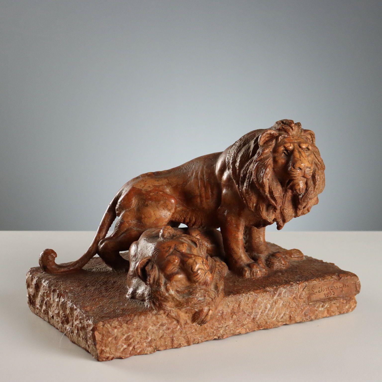 Antiek sculptuur marmeren leeuwen Italië XX eeuw
