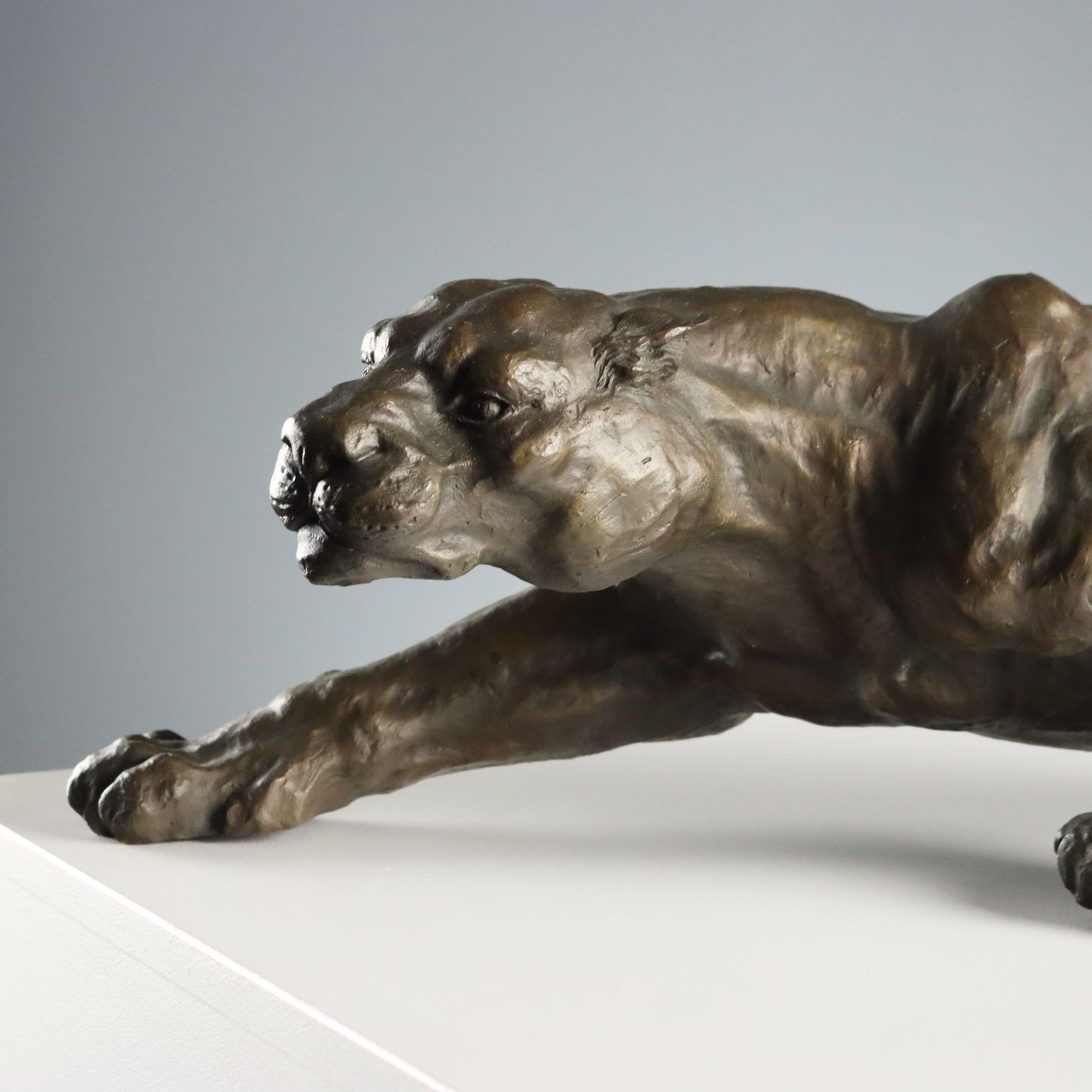 Modern Sculpture Bronze Panther Italy XX Century photo Woonaccessoires