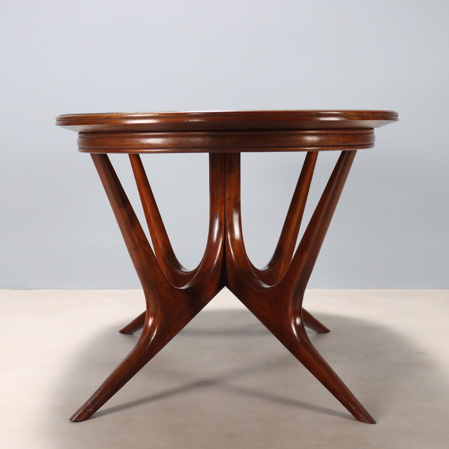 Vintage Table Painted Beech Glass Design Italy 1950s photo Furniture