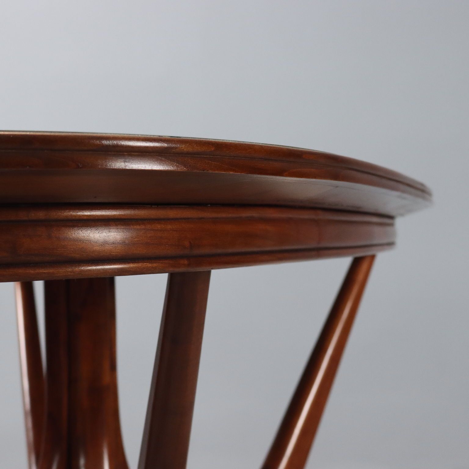 Vintage Table Painted Beech Glass Design Italy 1950s photo vinterior