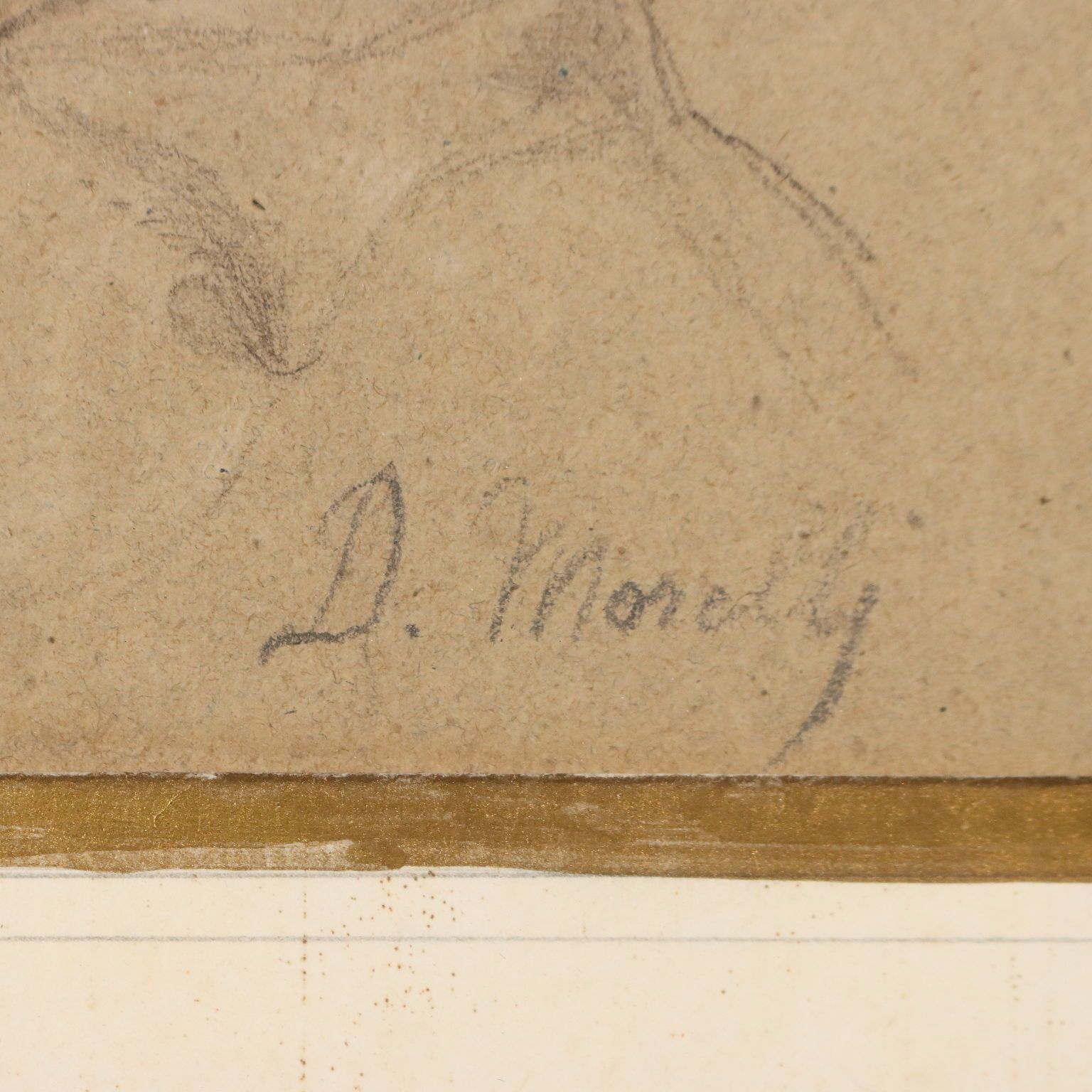 Dessin d'époque signé Domenico Morelli, étude de têtes, XIXe siècle photo vinterior