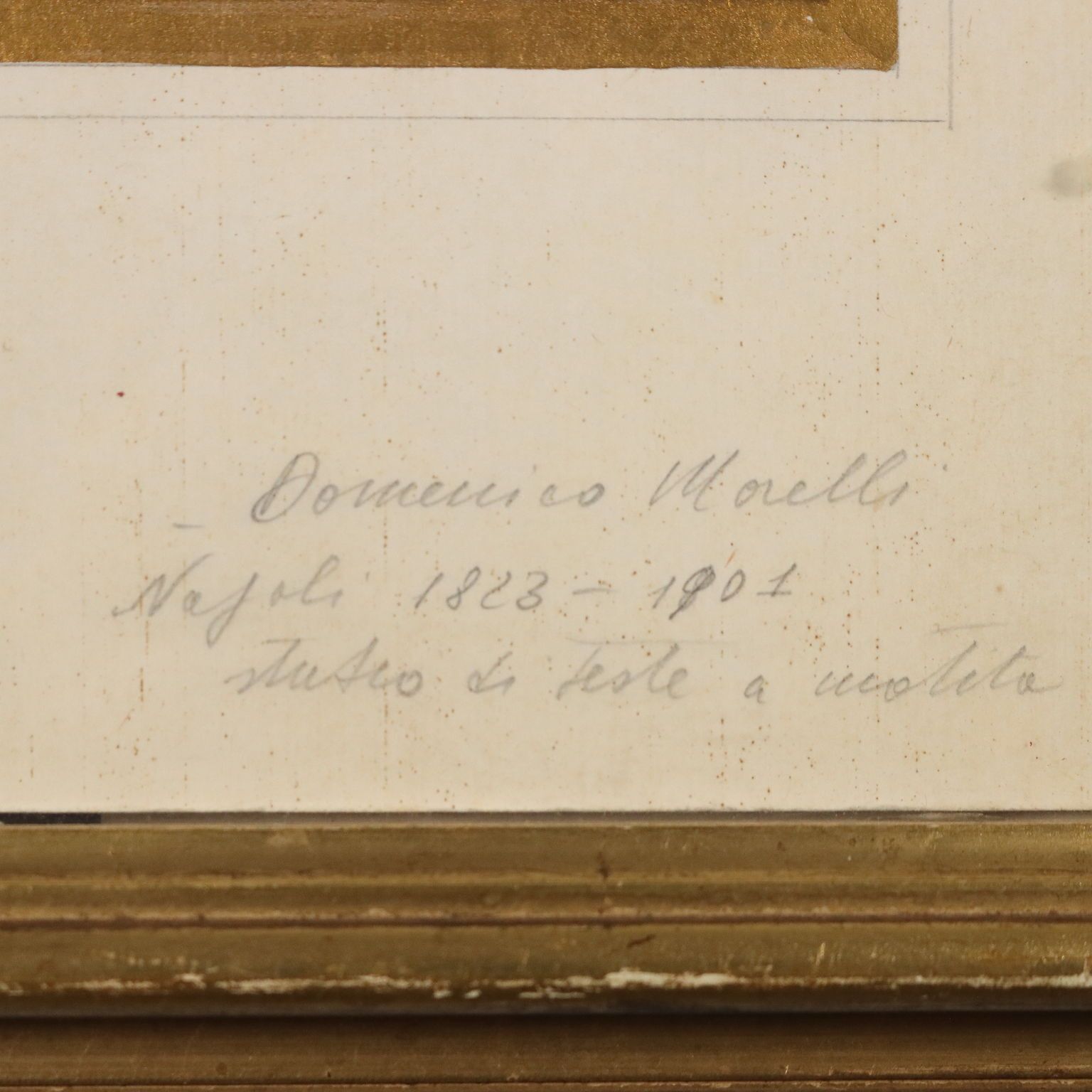 Dessin d'époque signé Domenico Morelli, étude de têtes, XIXe siècle photo buy