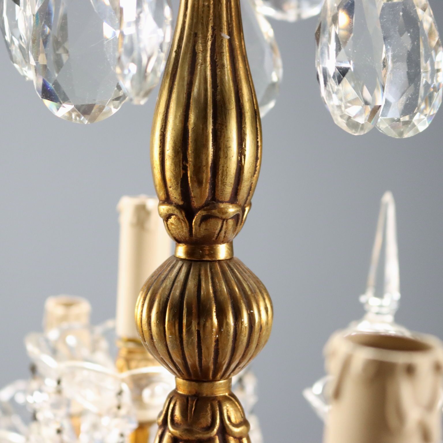 Antique Chandeliers Gilded Bronze Glass 12 Lights XX Century photo 1180.0