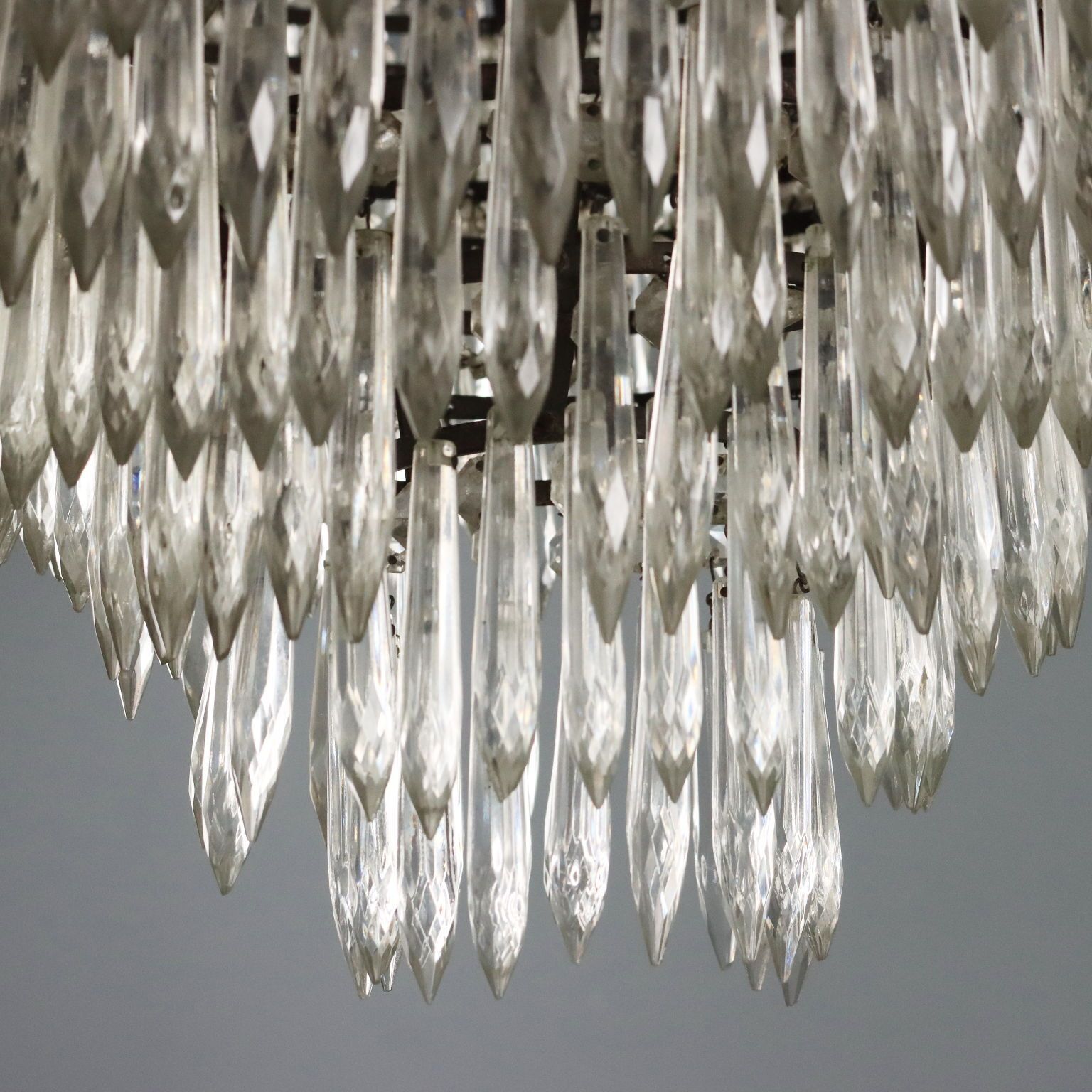 Antique Chandelier Empire Style Glass Metal Italy XX Century photo 970.0