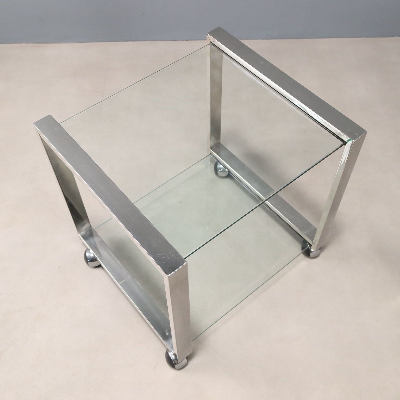 Vintage Kitchen Carts Glass With Wheels Design Italy 1970s photo vintage