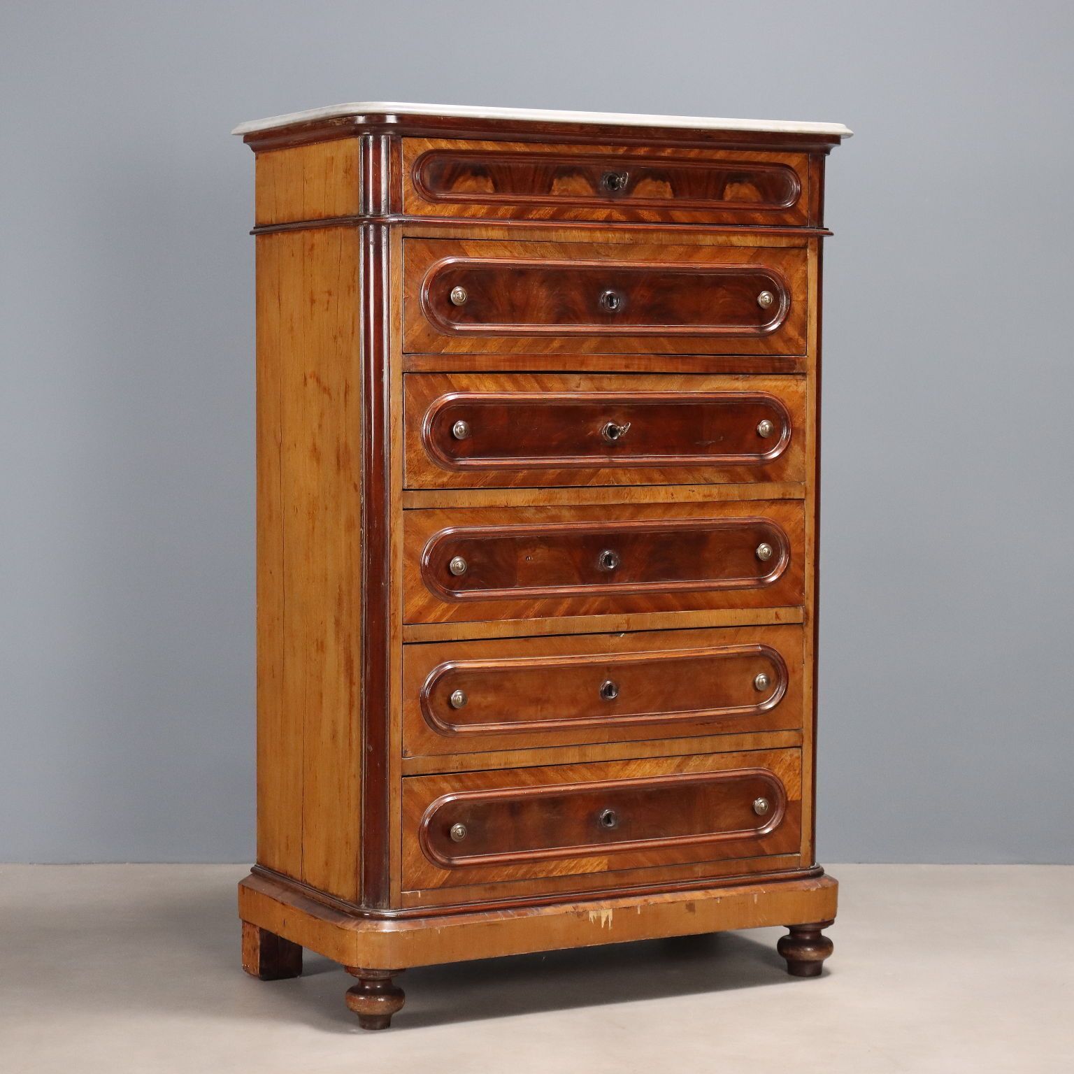 Antique Chest Of Drawers Cherrywood Poplar XIX Century