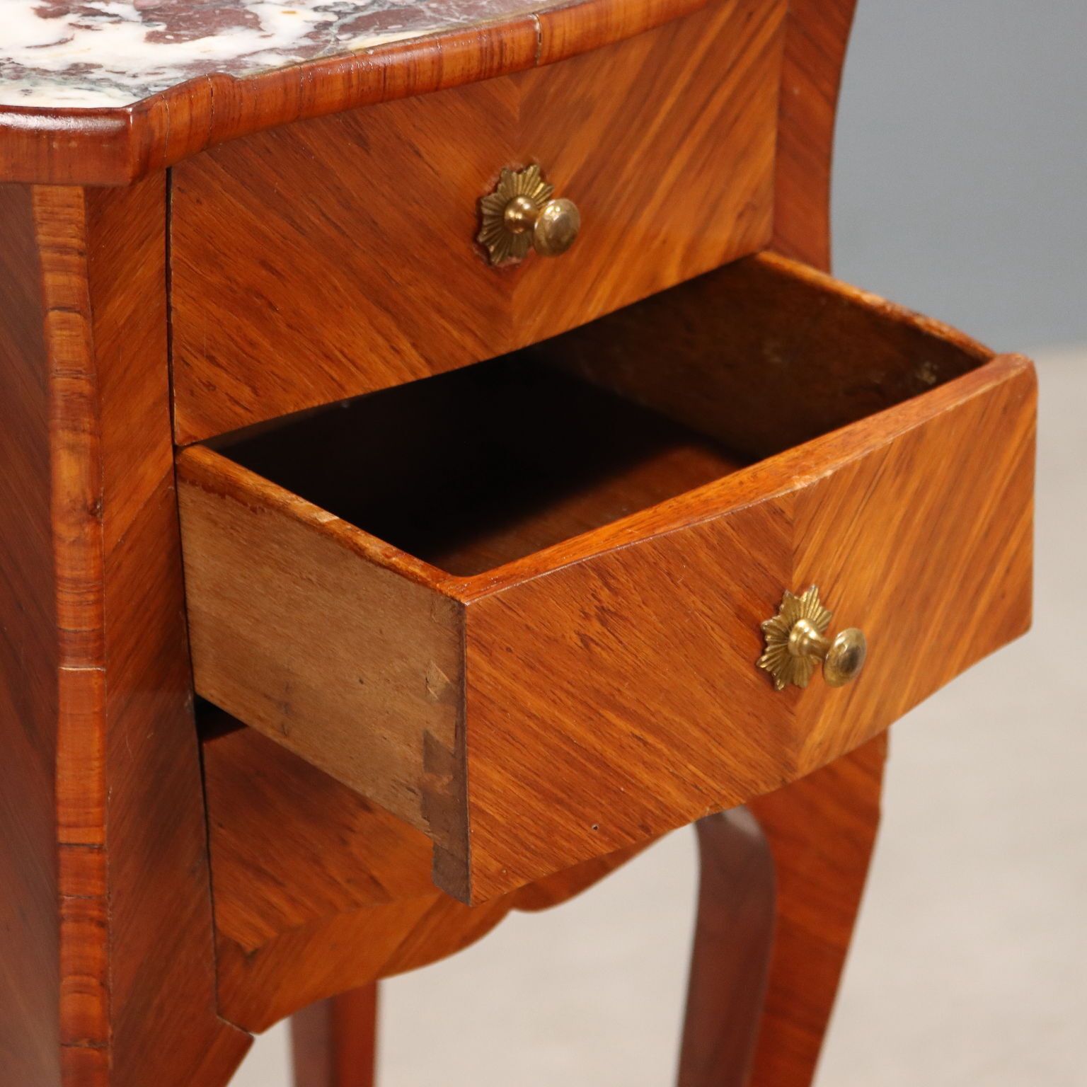 Antiek Nachtkastje Louis XV Eiken Bois de Rose Fineer 19e Eeuw photo Meubels