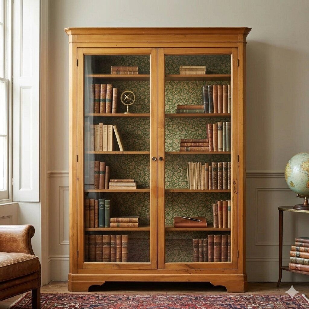 Antique Bookcase Walnut Fir Glass 5 Shelves Italy XIX Century photo furniture
