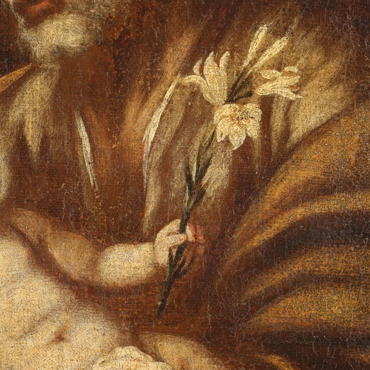 Antiek schilderij Heilige Jozef, olieverf op doek, Italië, 17e eeuw photo vinterior