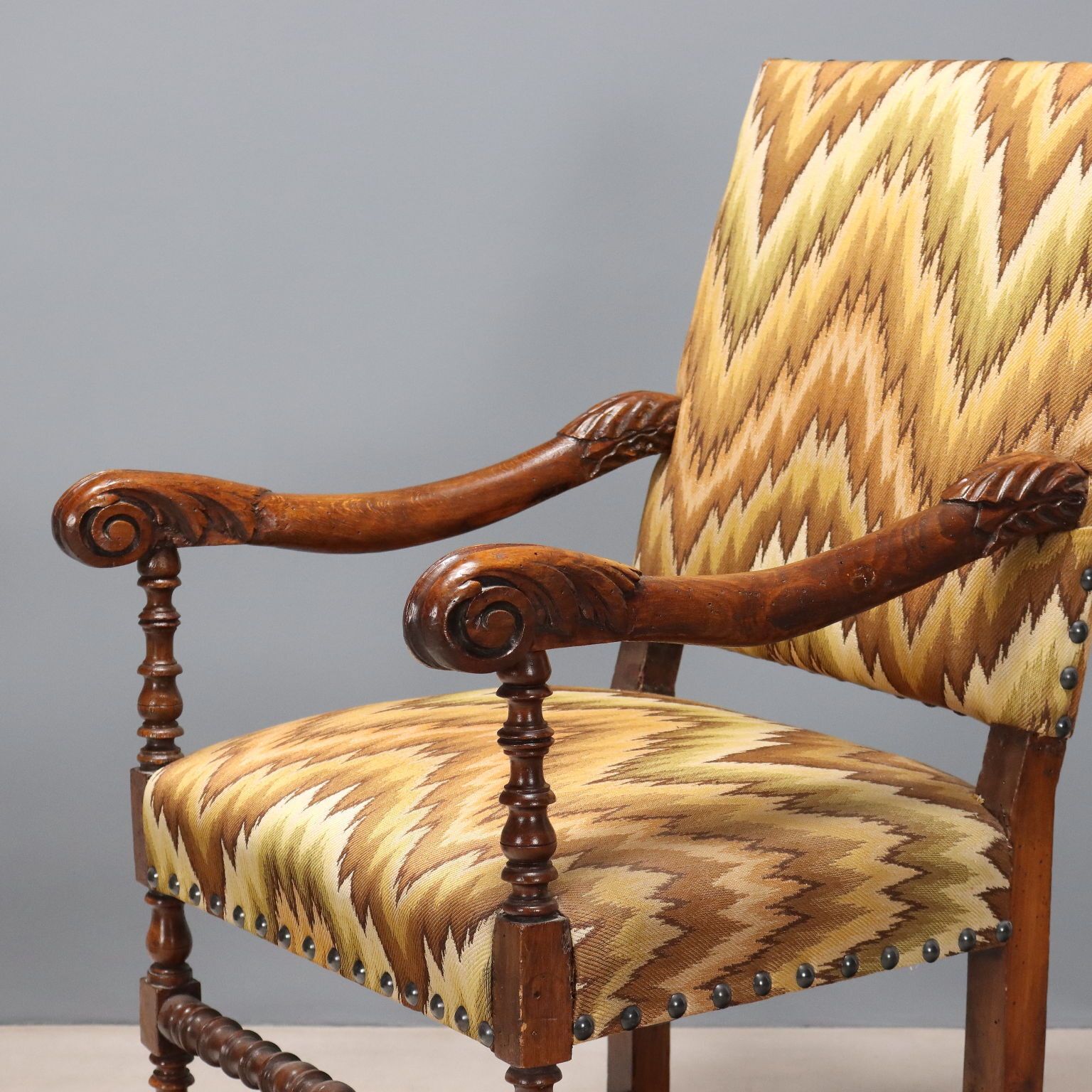 Baroque Armchairs Beech Linden Fabric XVIII Century photo 910.0