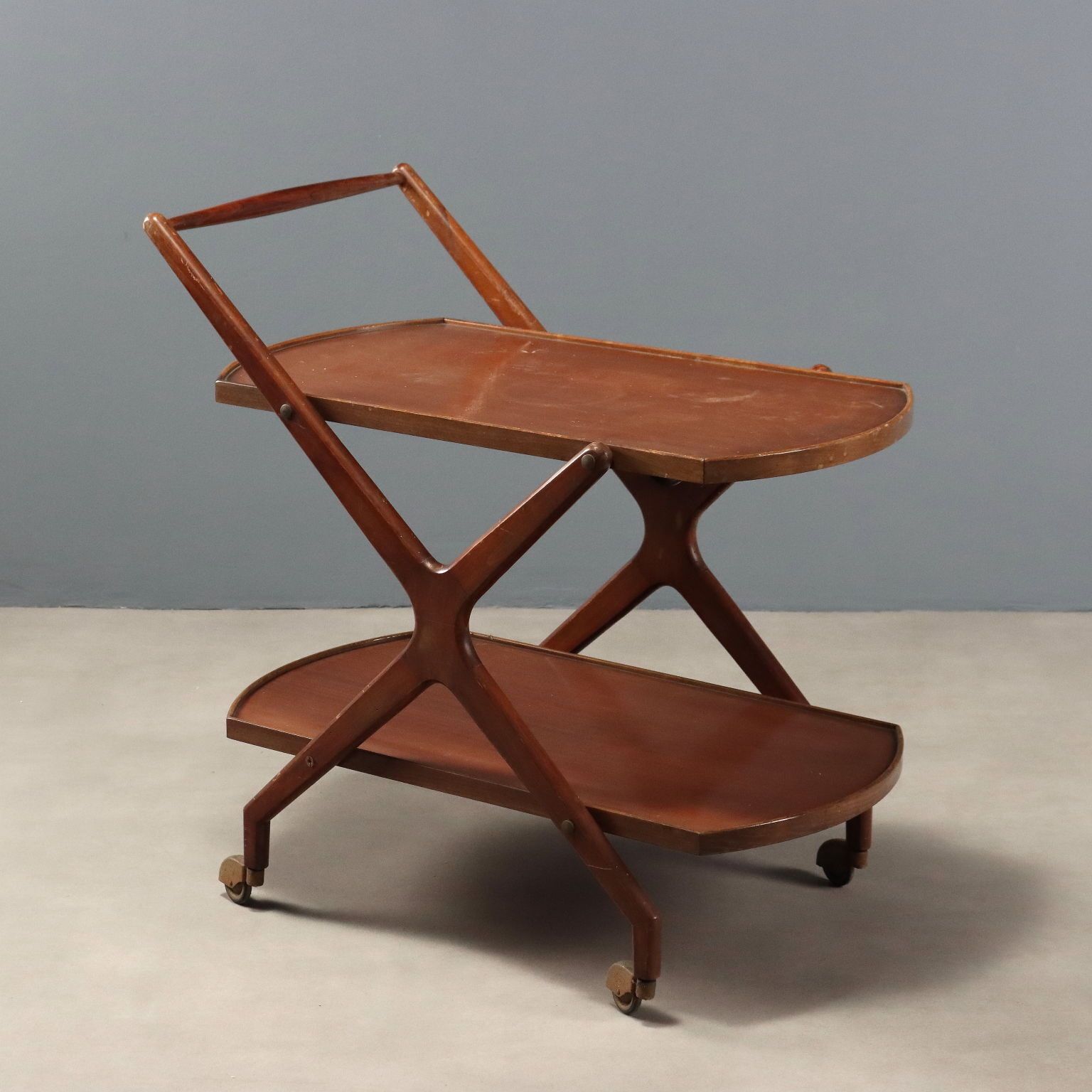 Desserte de cuisine vintage en hêtre, design italien, années 1950