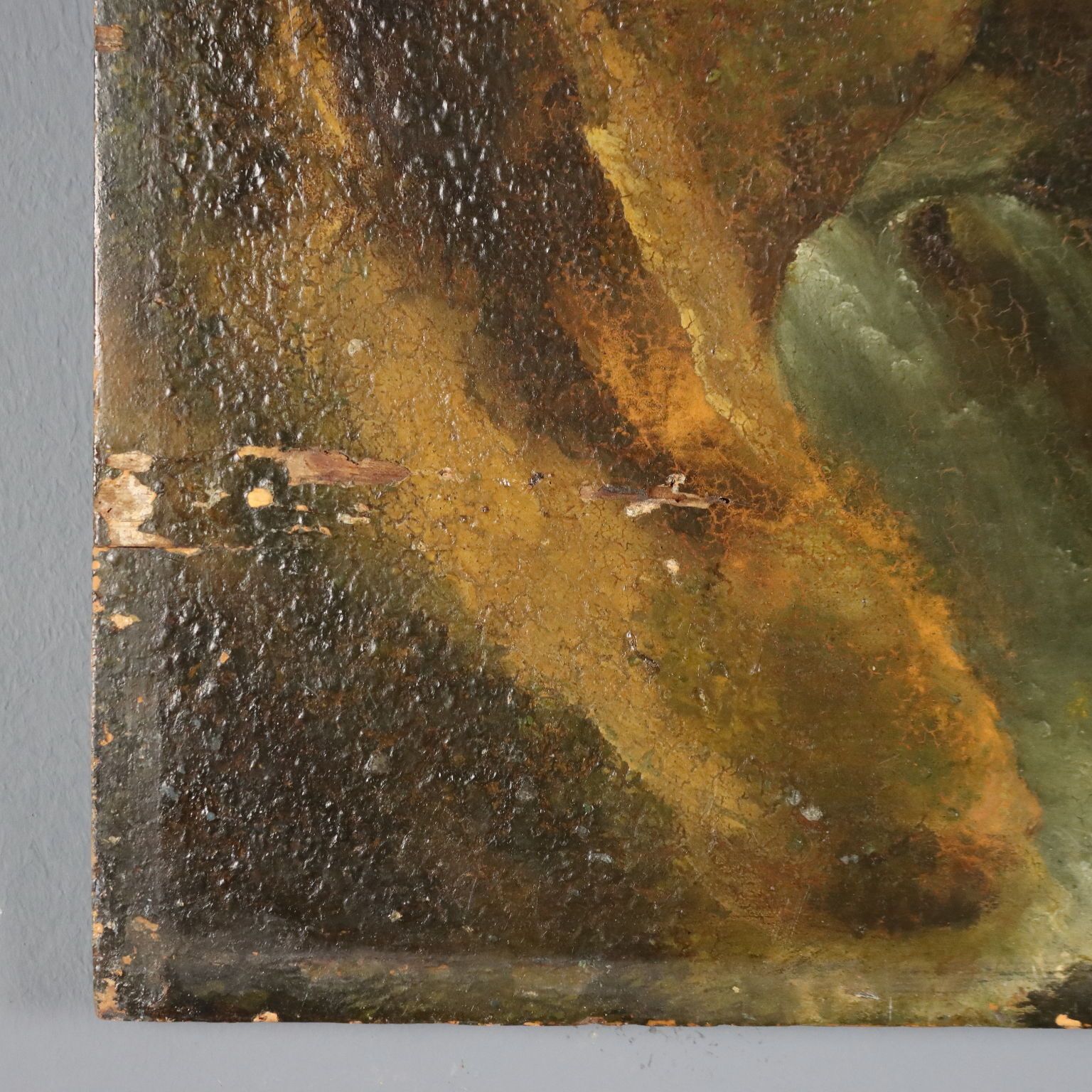 Peinture d'époque, huile sur panneau, « Mountain Glimpse », XIXe siècle photo vinterior