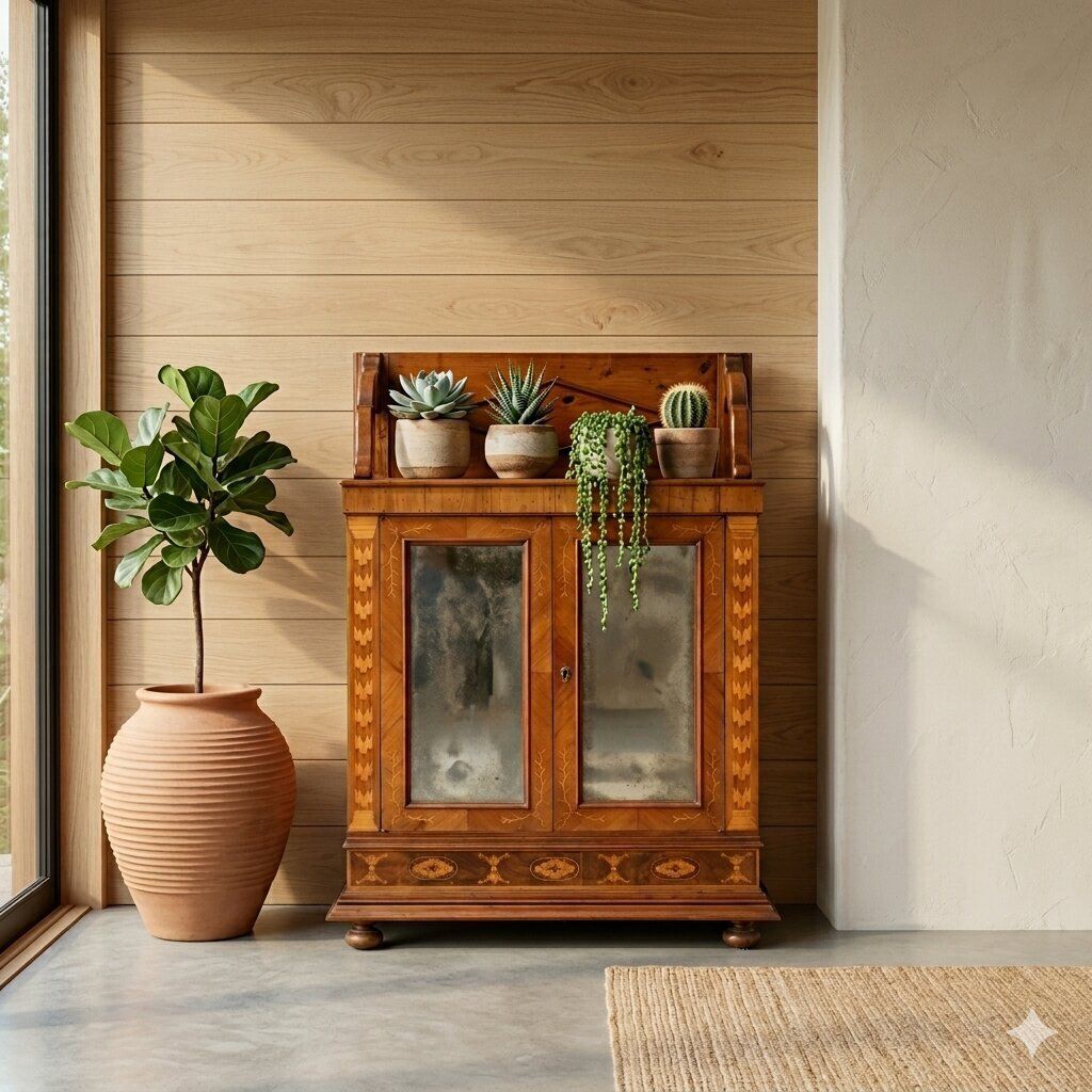 Armoire d'époque en cerisier et érable, Italie, XIXe-XXe siècle photo furniture