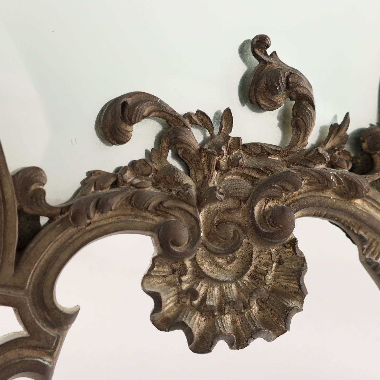 Table Mirror Rococo Style Bronze XIX XX Century photo vintage