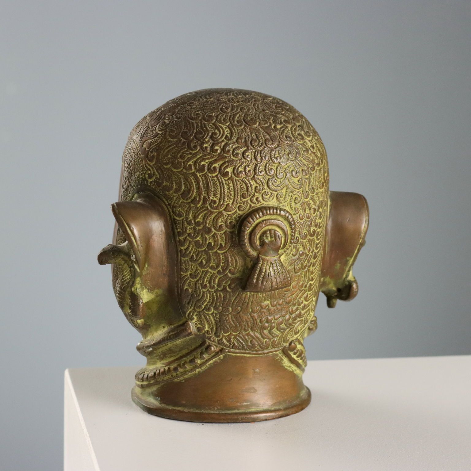 Tête de Shiva Mukhalingam en bronze d'époque, Inde, XXe siècle photo buy