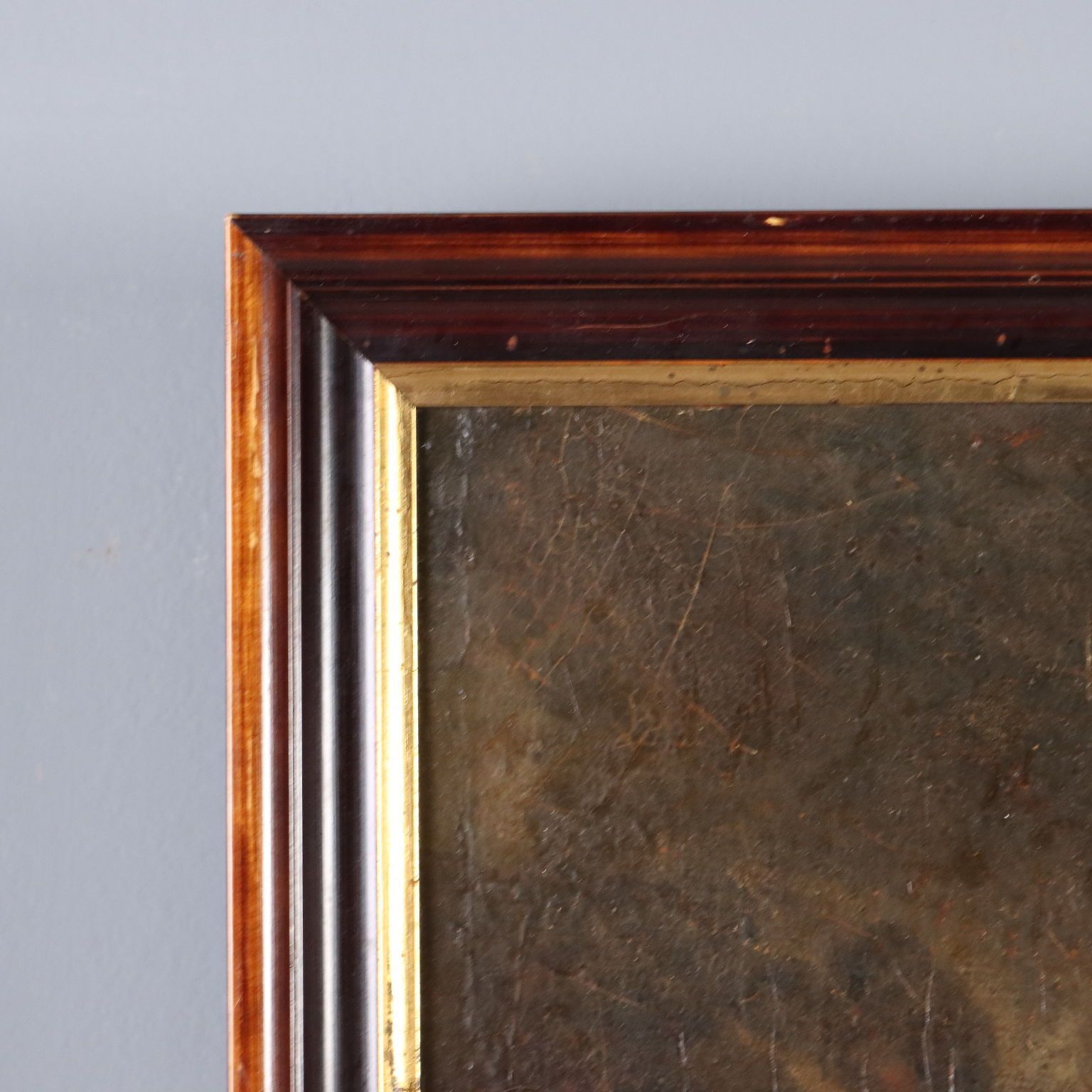 photo furniture Tableau d'époque, paysage de montagne avec lac, huile sur toile, 1890