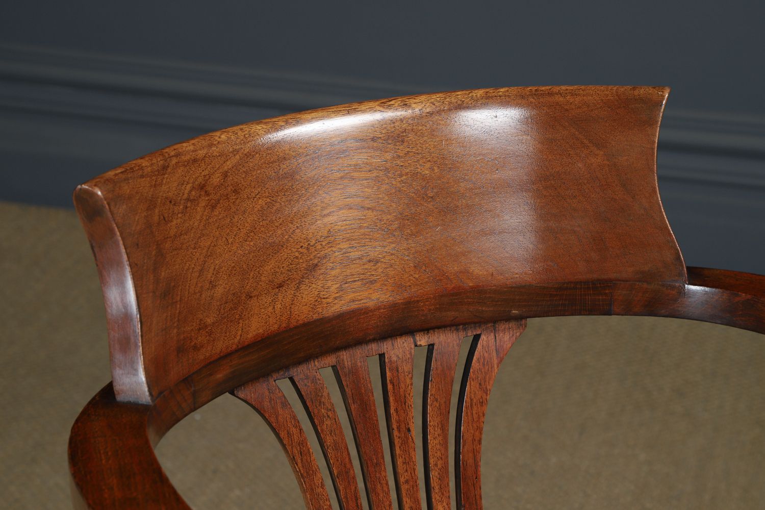 English Edwardian Beech & Green Leather Revolving Office Desk Arm Chair (Circa 1910) photo Furniture