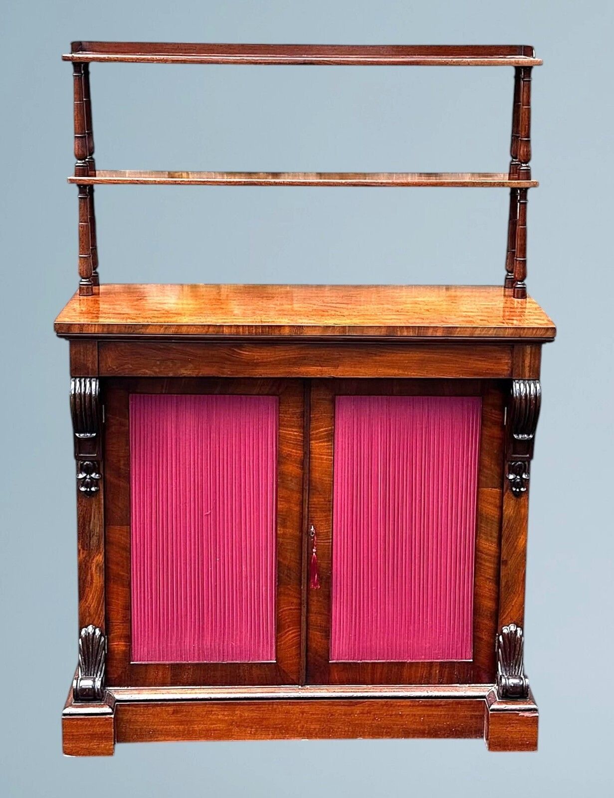 19th Century Victorian Figured Mahogany Two Door Chiffonier photo furniture