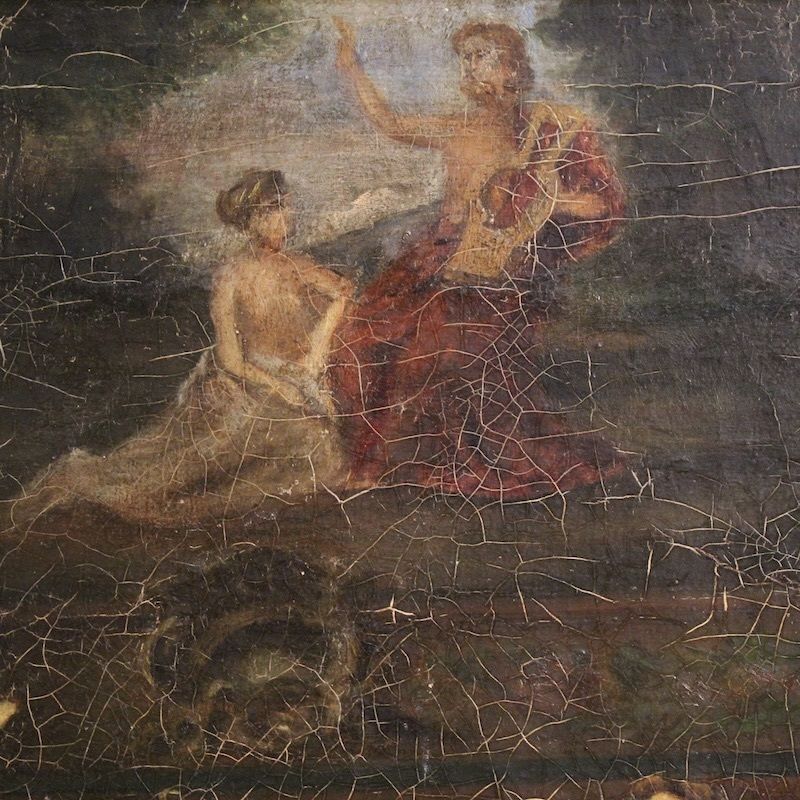 Art Italian Interior Scene Painting Signed F. Bonati 1913 photo
