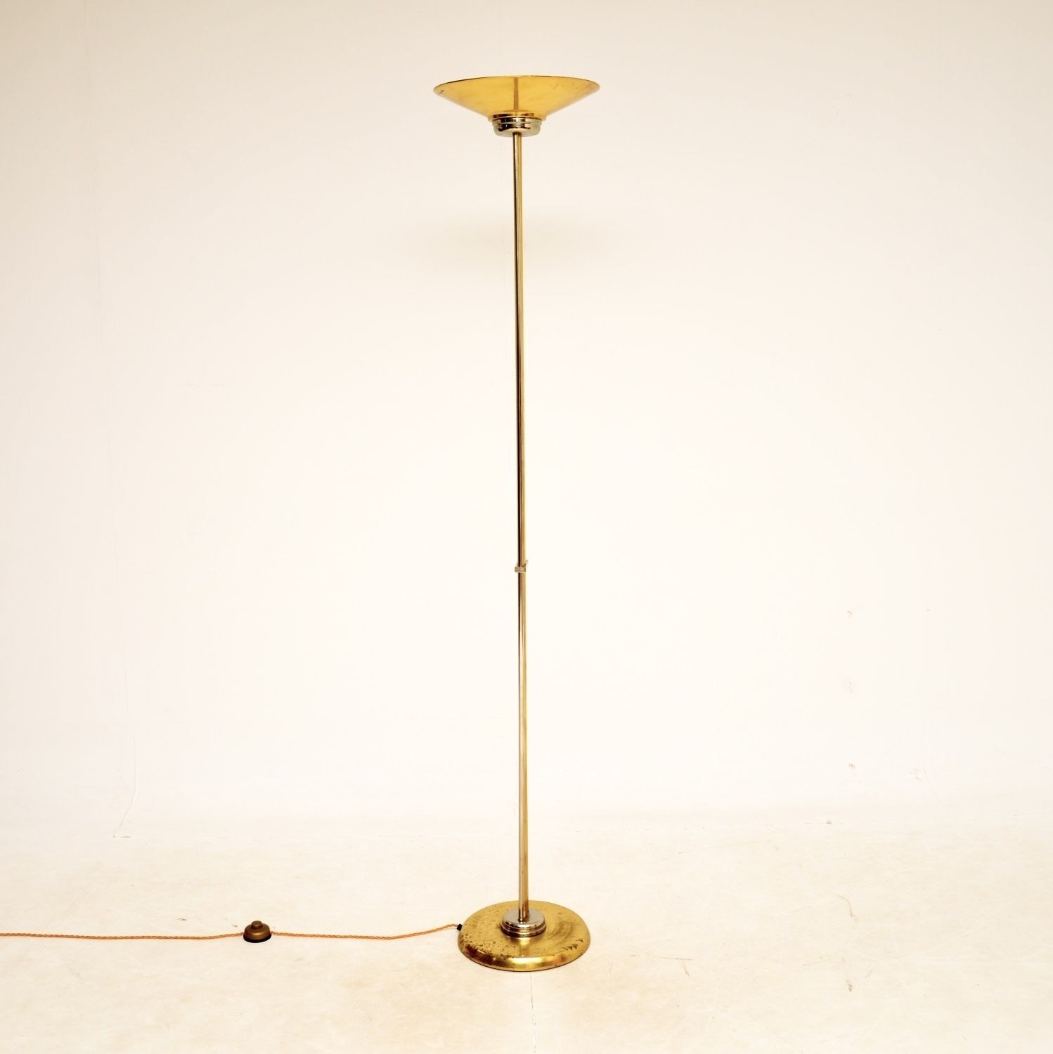 Vintage Italian Brass And Chrome Floor Lamp photo furniture
