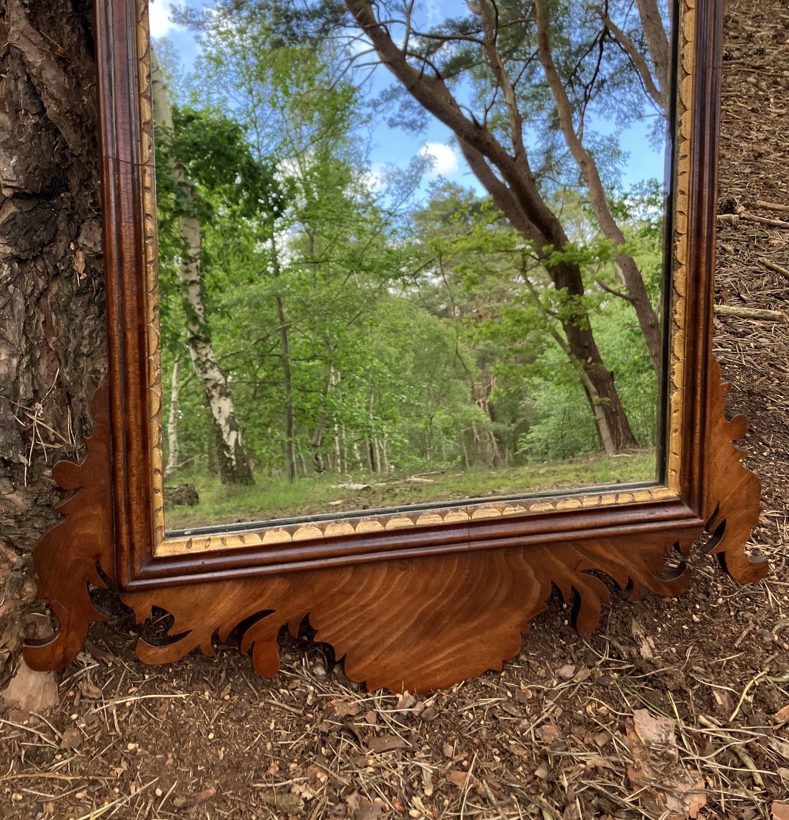 Mahogany Fretwork Mirror, Circa 1900 photo vinterior