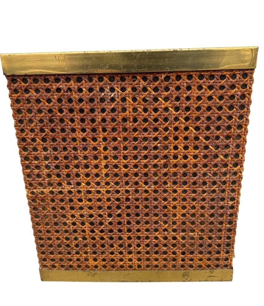 photo furniture An Italian 1970s Rattan And Gilt Metal Magazine Rack