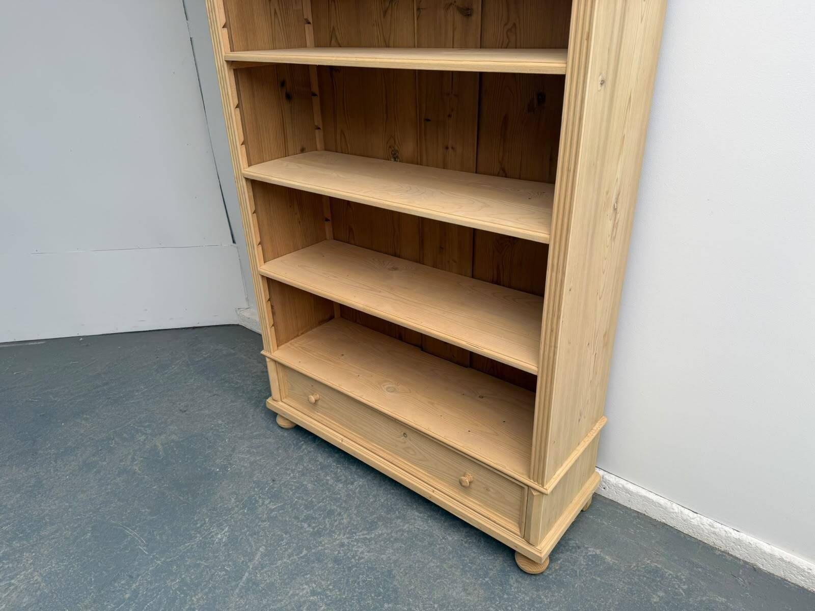 A Fabulous Large Antique Pine Adjustable Office Bookshelf To Wax/Paint photo for sale