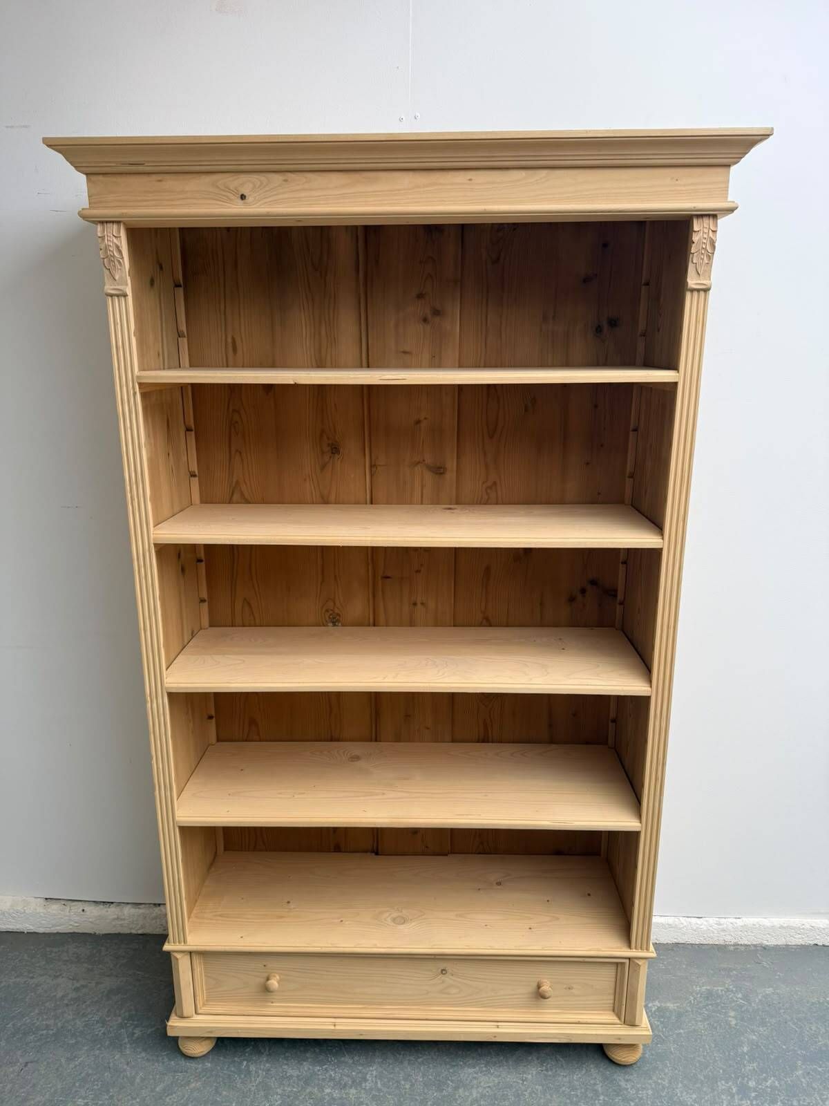 A Fabulous Large Antique Pine Adjustable Office Bookshelf To Wax/Paint photo 795.0