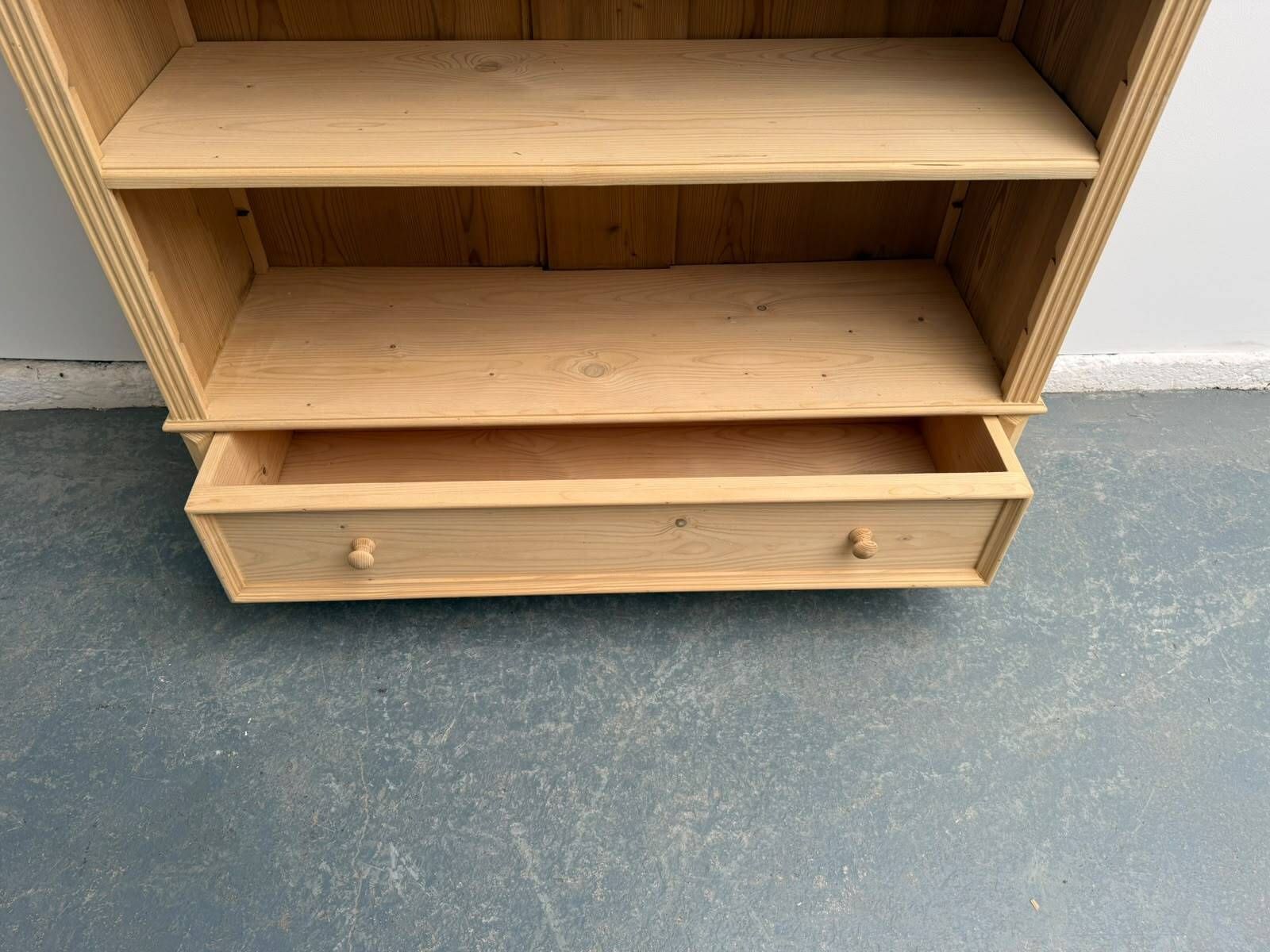 A Fabulous Large Antique Pine Adjustable Office Bookshelf To Wax/Paint photo vinterior