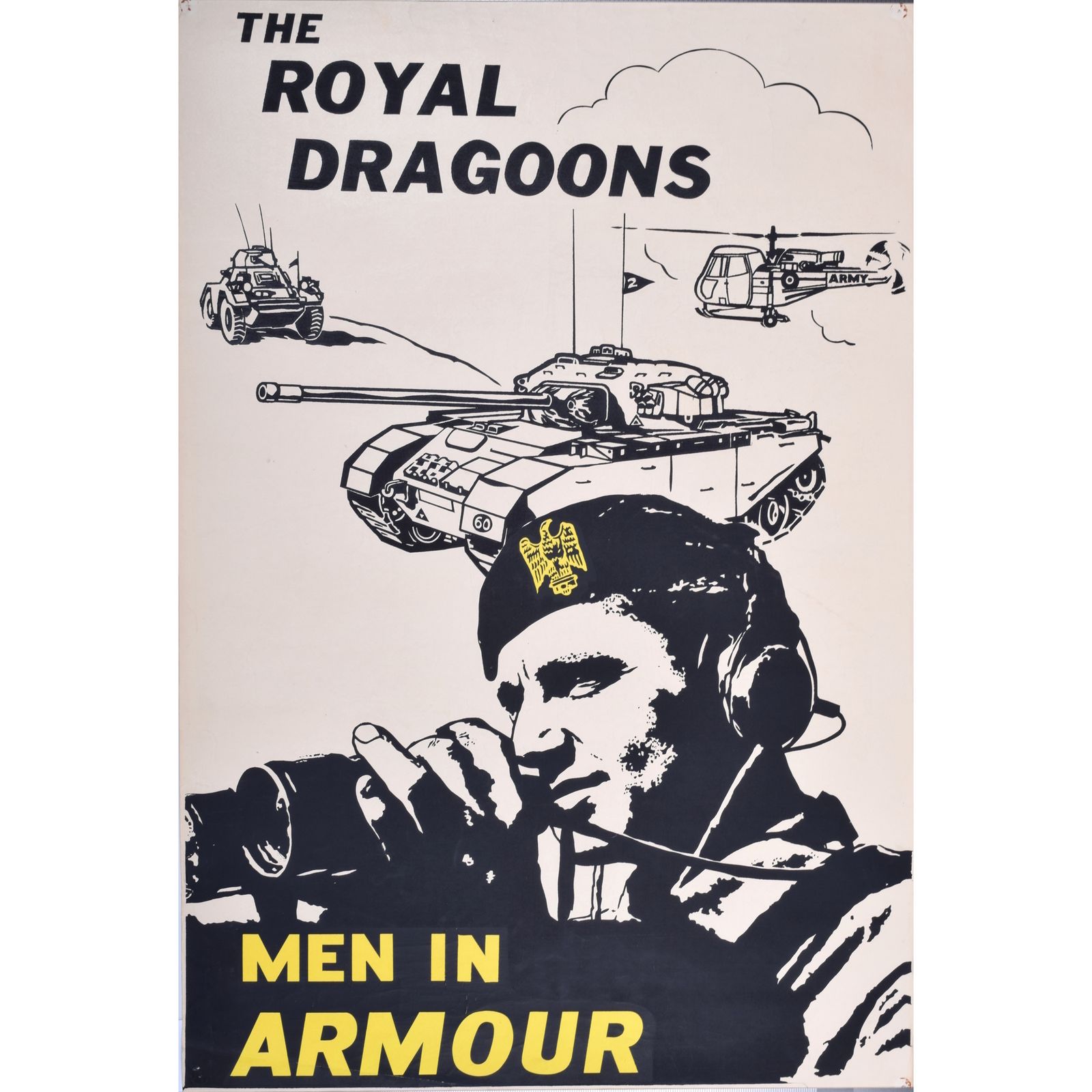 1960 Uk Army Recruitment Poster, The Royal Dragoons – Men In Armour
