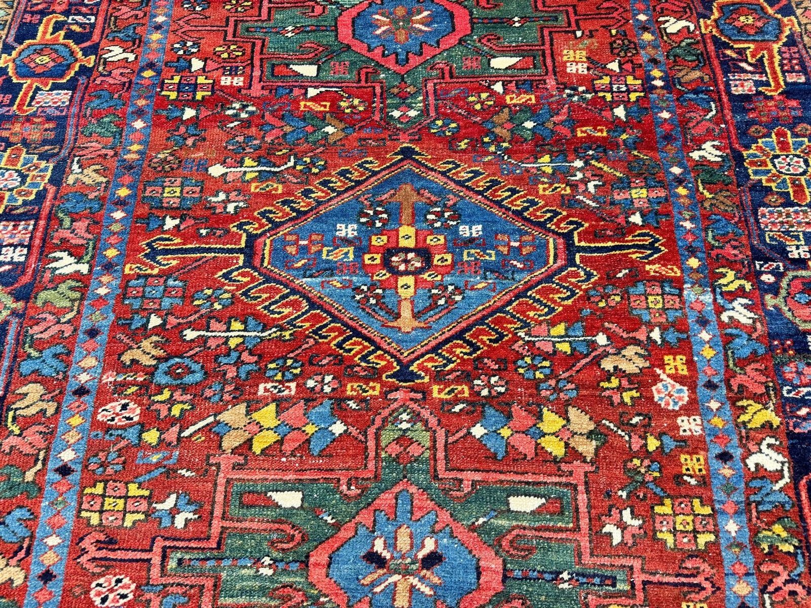 Antiek Heriz tapijt 1,81m x 1,44m photo vintage