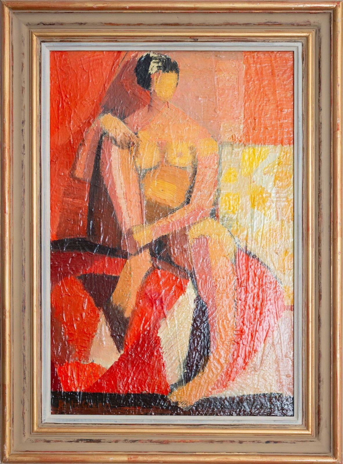 Seated Nude In Red