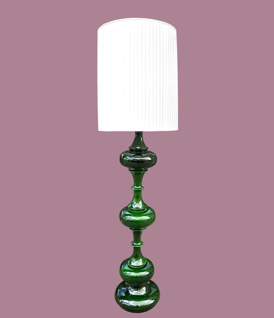 Lighting A Large German 1970s Ceramic Green Glazed Floor Lamp By Kaiser Leutchens photo