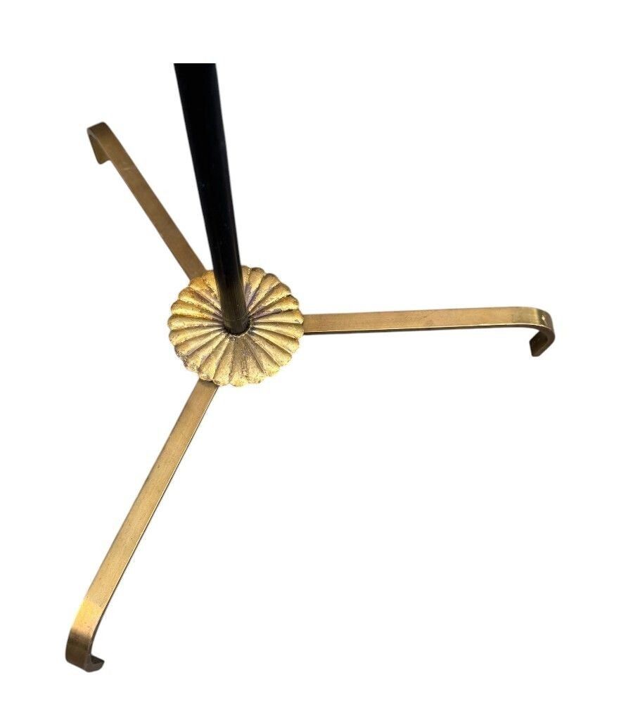 photo buy An Italian 1960s Black Lacquer And Brass Floor Lamp With Opaline Glass Shades