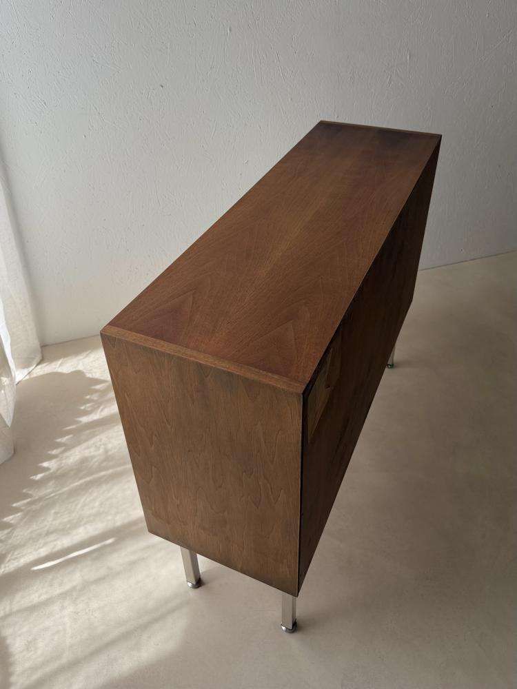 1960s Walnut Display Cabinet With Smoked Glass photo vinterior