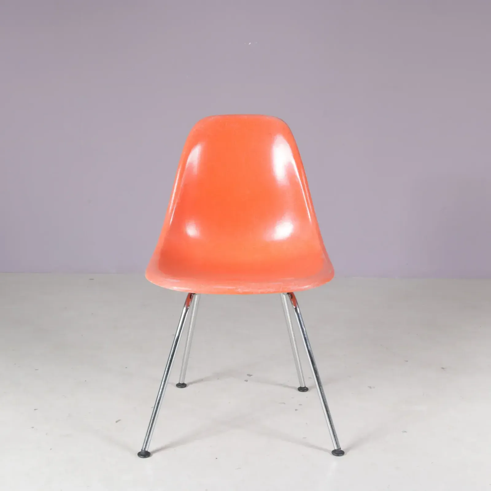 1960s Dining Chairs In Orange Fiberglass / Charles & Ray Eames / Herman Miller, USA photo furniture