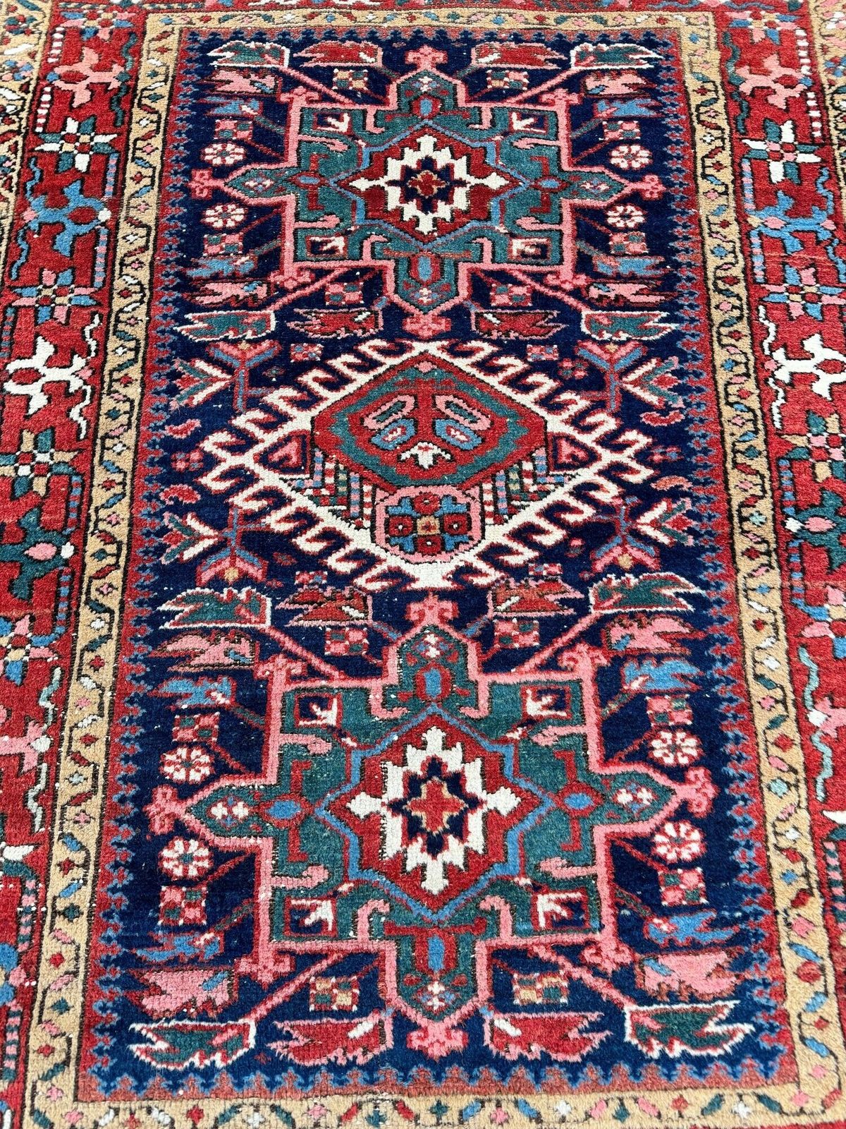 Antiek Karadja tapijt 1,35 m x 1,00 m photo vintage