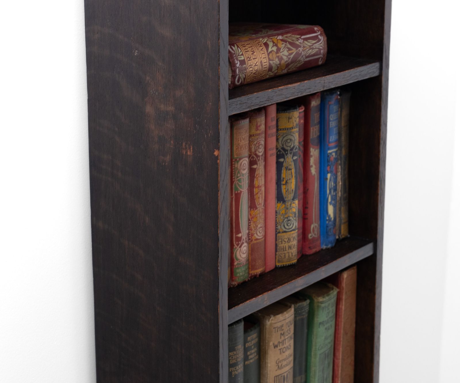 Liberty & Co 'Heart' Narrow Oak Open Bookcase Circa 1905 photo vinterior