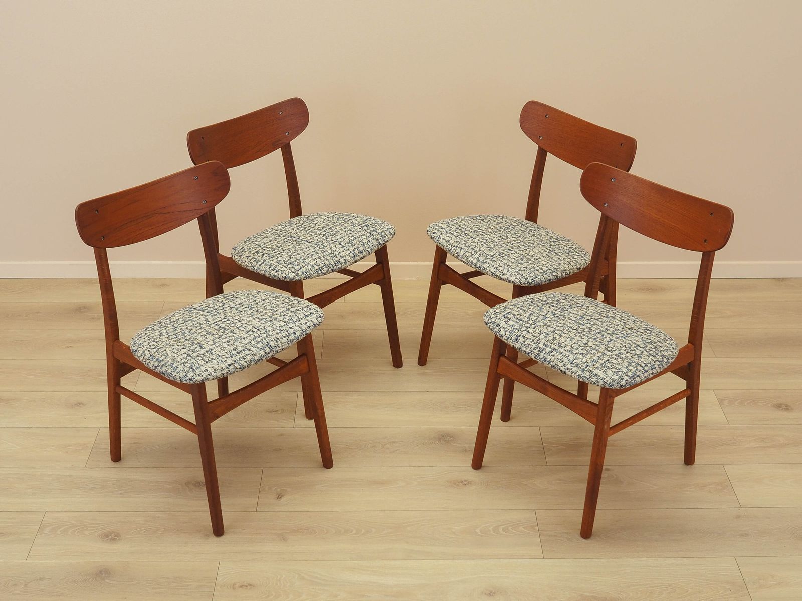 Set Of Four Teak Chairs, Danish Design, 1970s, Made In Denmark photo for sale