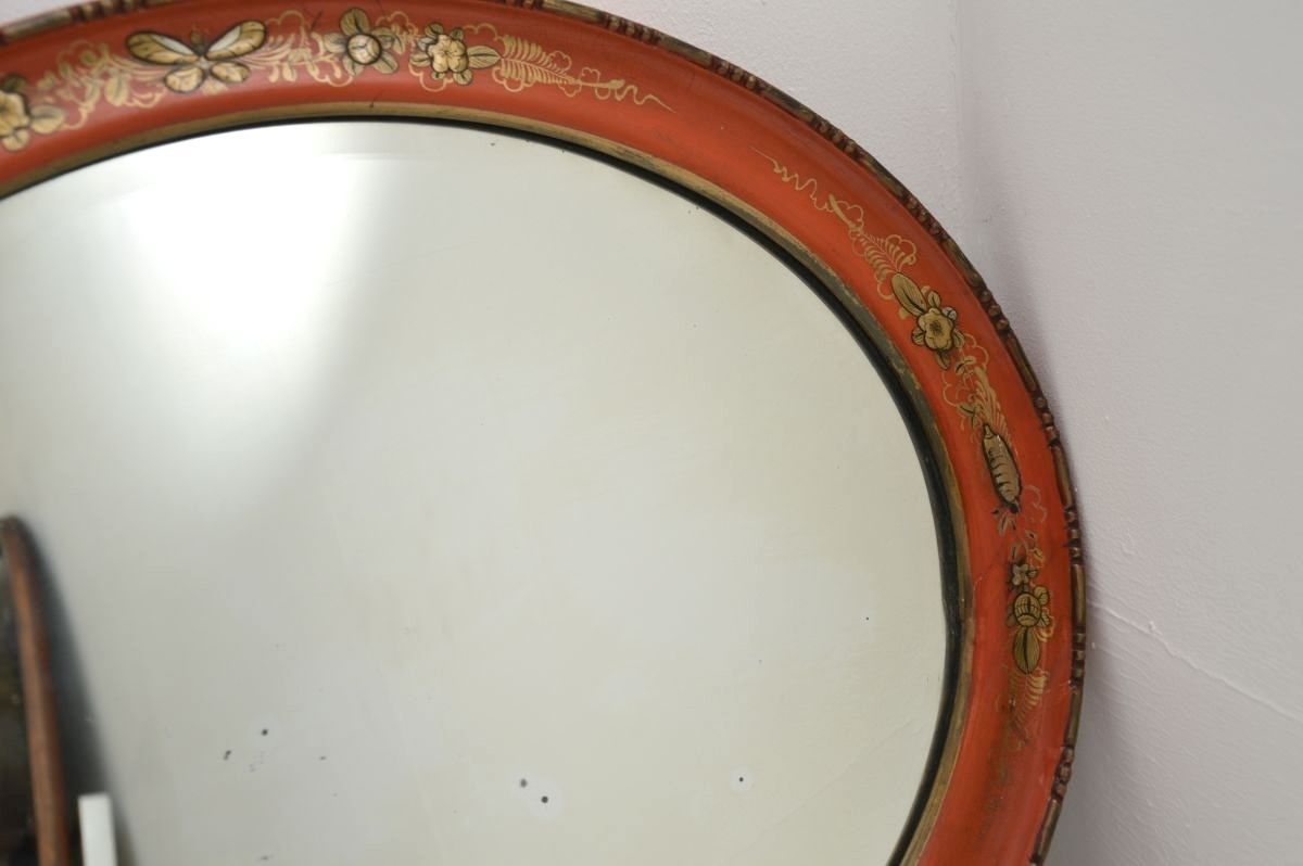 Antique Lacquered Chinoiserie Mirror photo 488.0