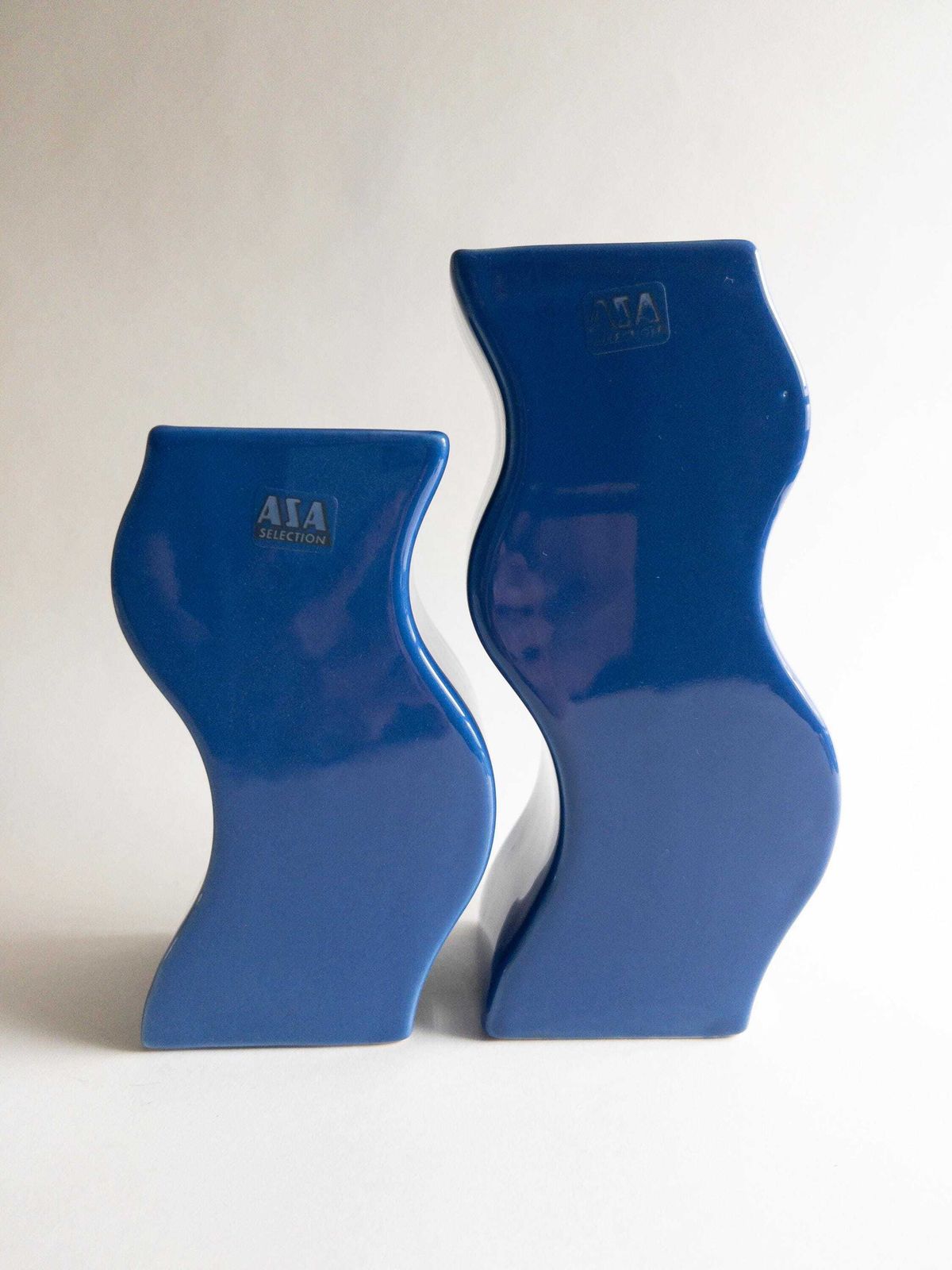 photo buy Asa Selection Blue Wavy Vases, Duits postmodern keramiek, set van twee