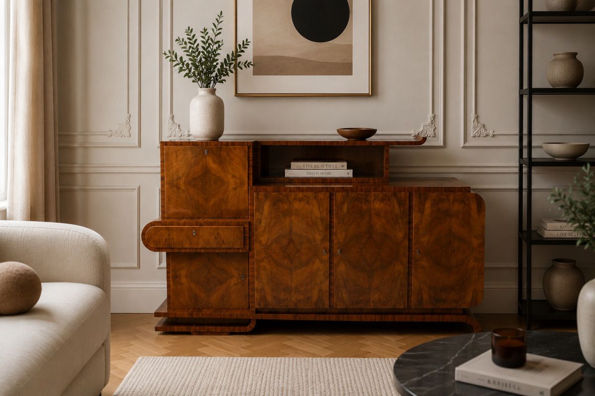 Interesting Art Deco Buffet, Poland, Circa 1930.