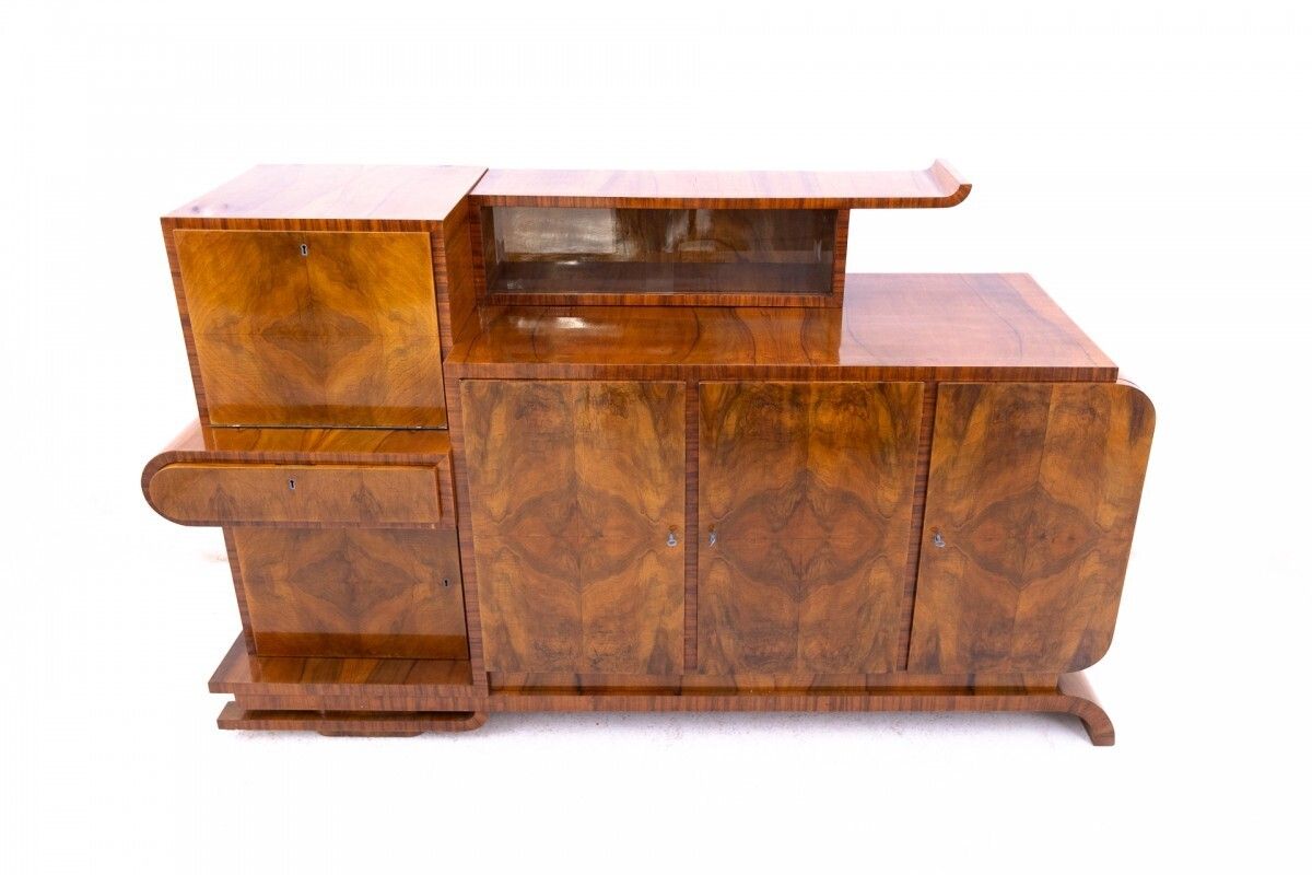 Interesting Art Deco Buffet, Poland, Circa 1930. photo furniture