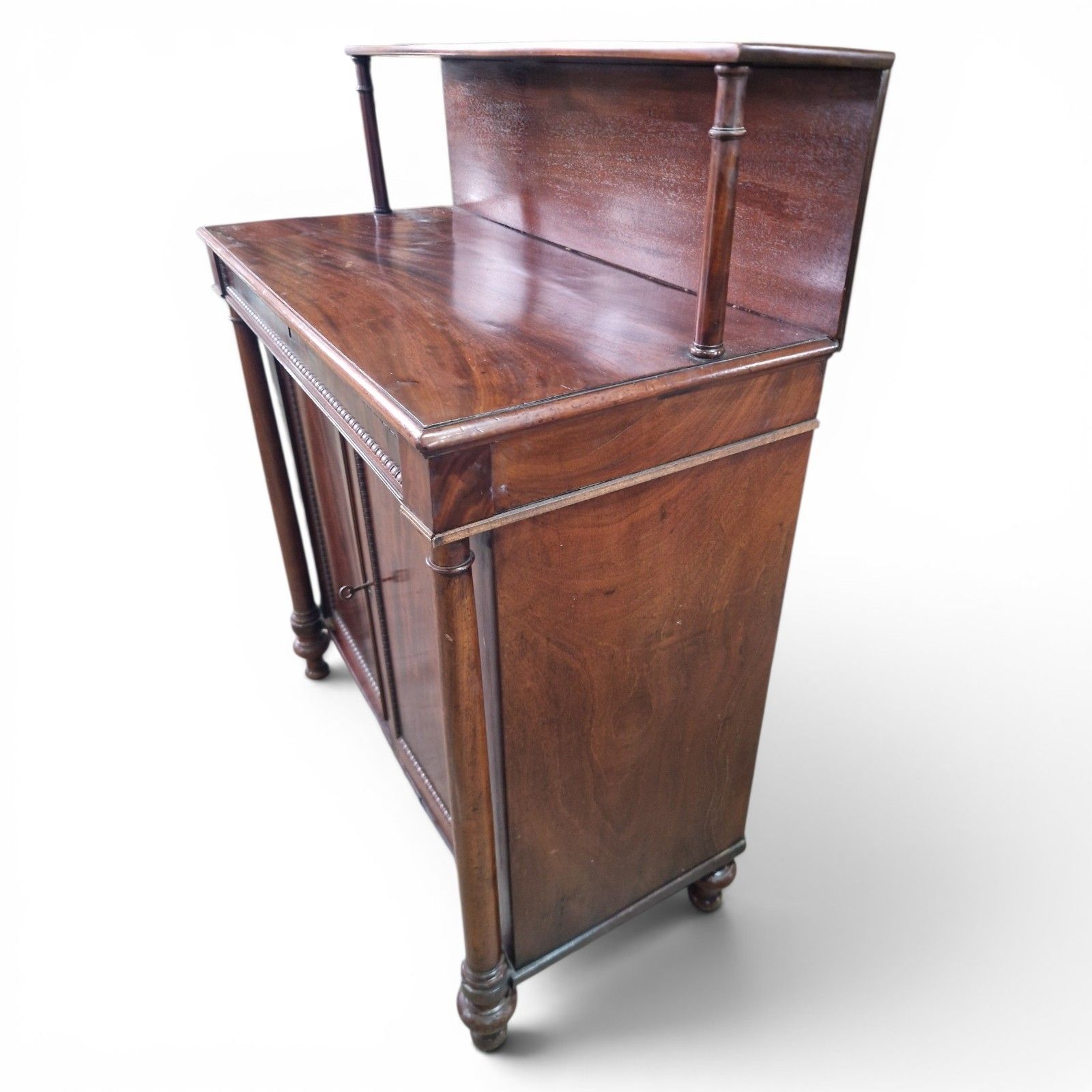 photo buy Antique Regency Style Mahogany Chiffonier Side Cabinet Writing Desk Cupboard