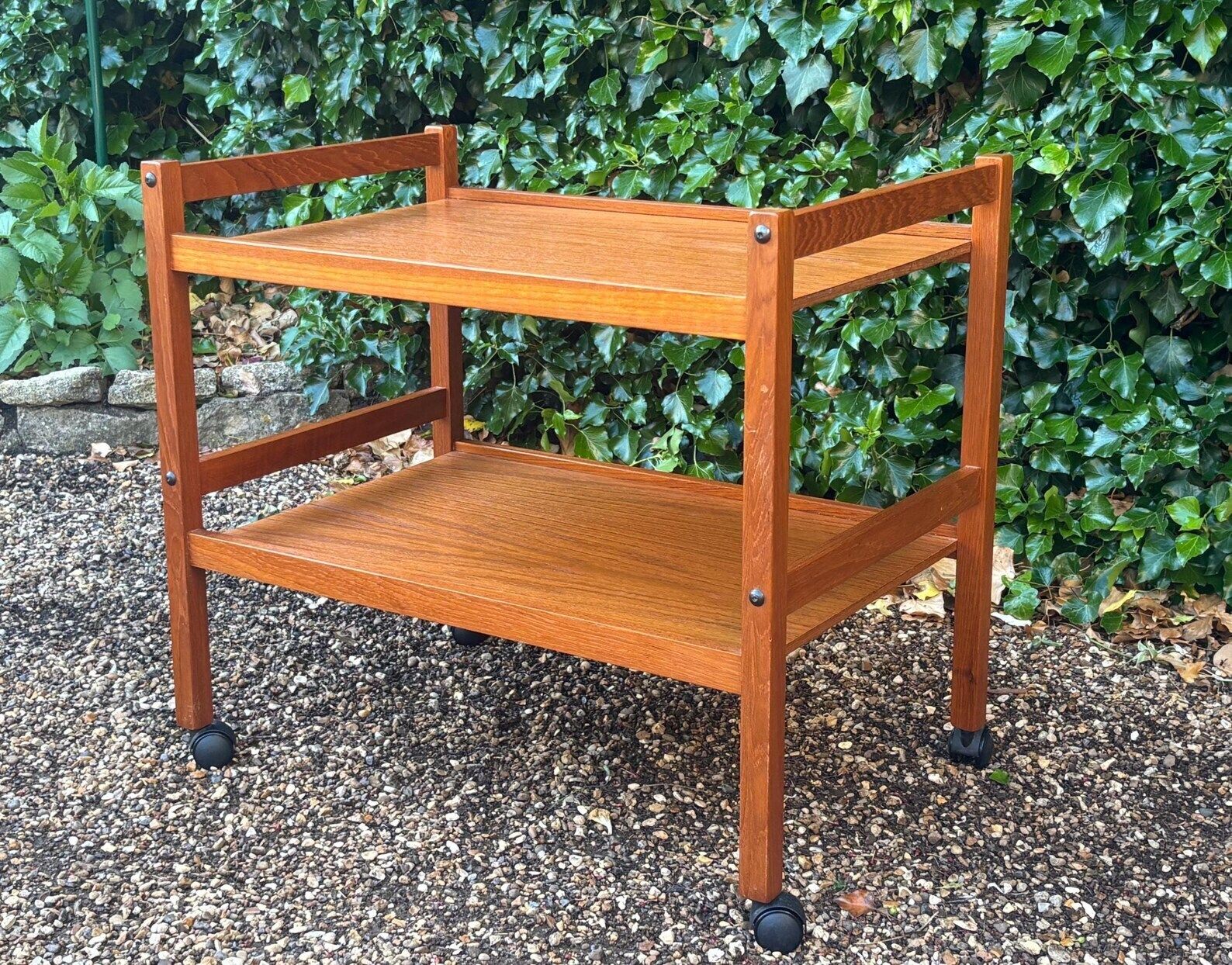 Danish Mid Century Two Tier Teak Trolley On Castors photo 270.0