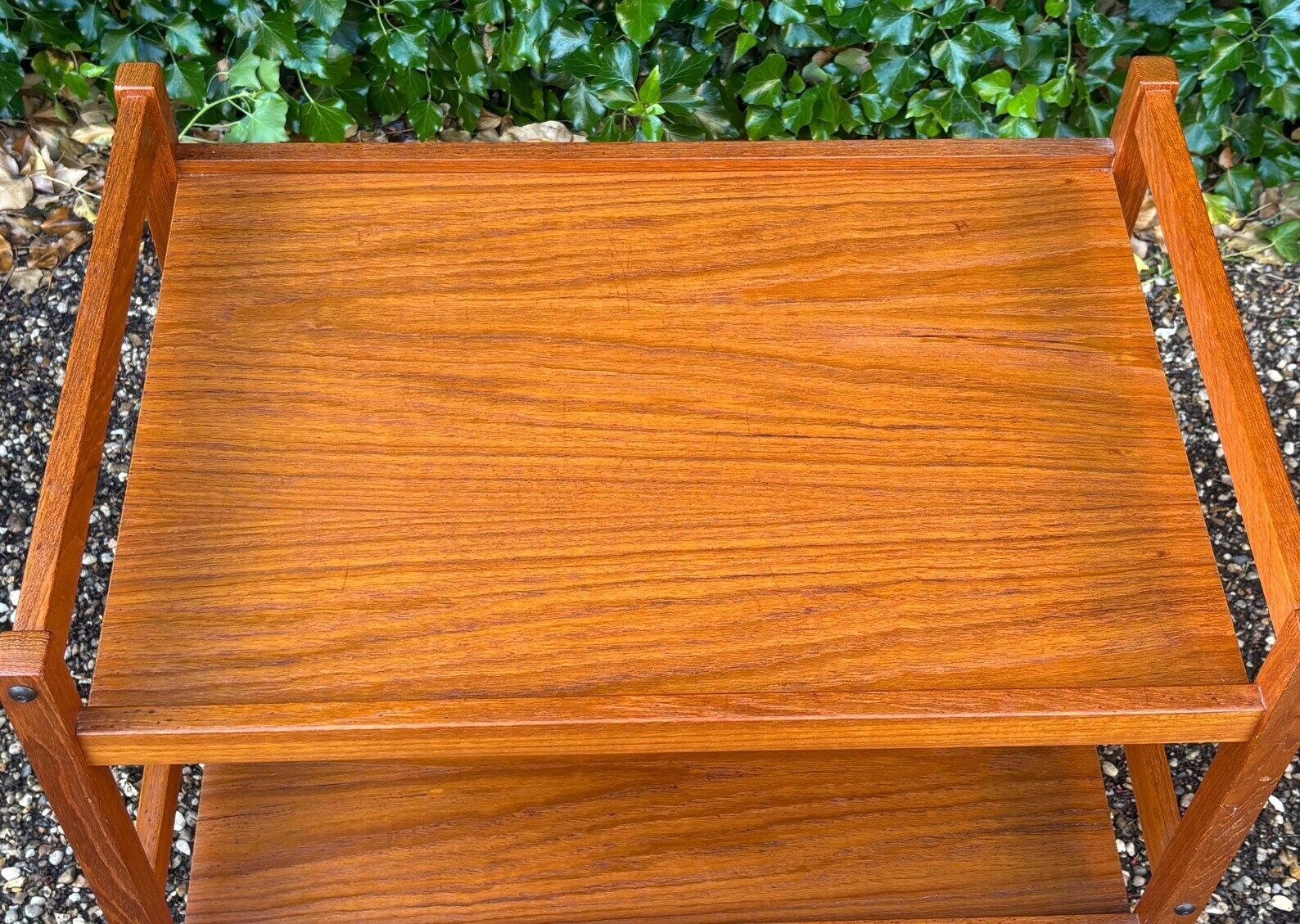 photo furniture Danish Mid Century Two Tier Teak Trolley On Castors