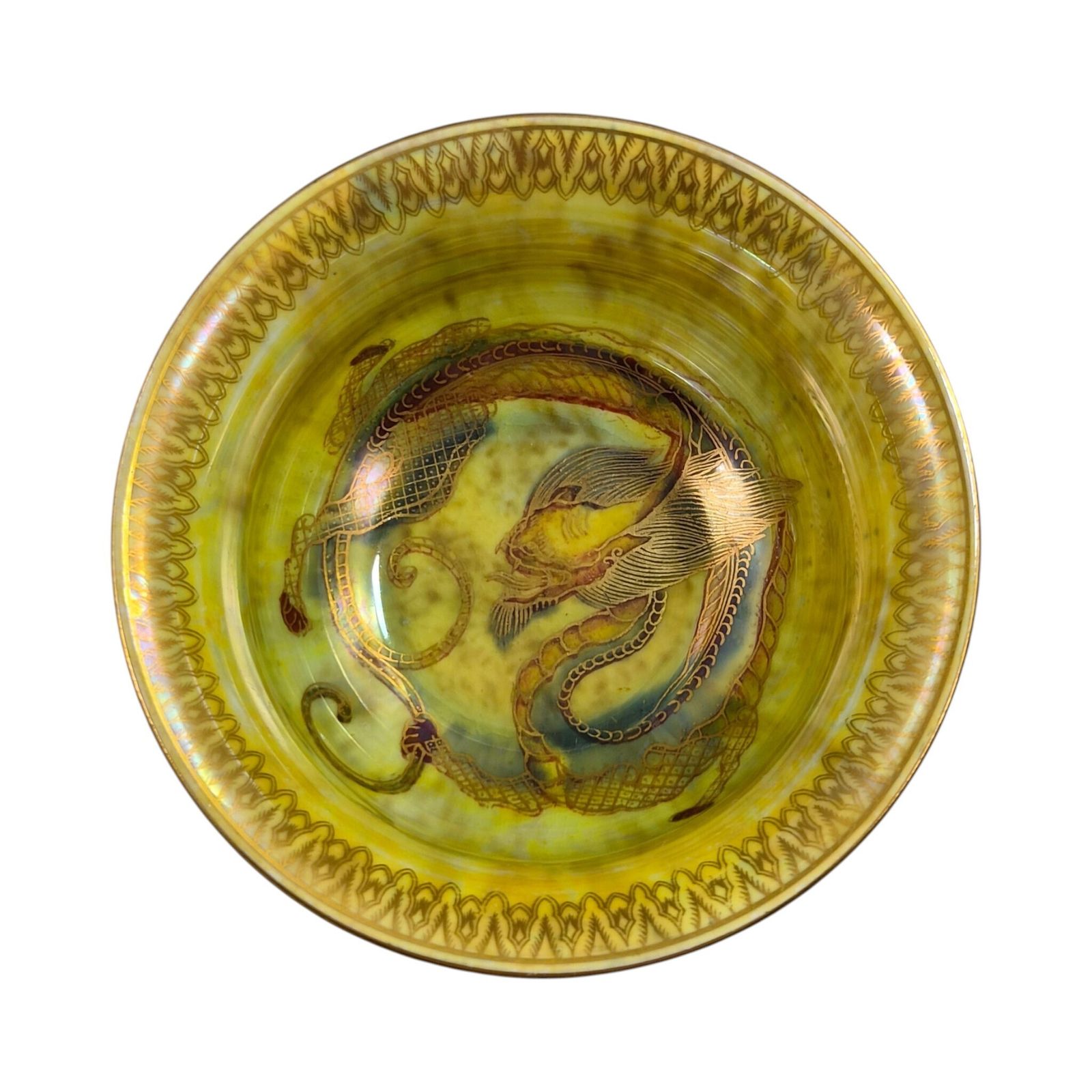 Wedgwood Fairyland Lustre Bowl With Dragon, Pattern Z4828, C.1915 photo vintage
